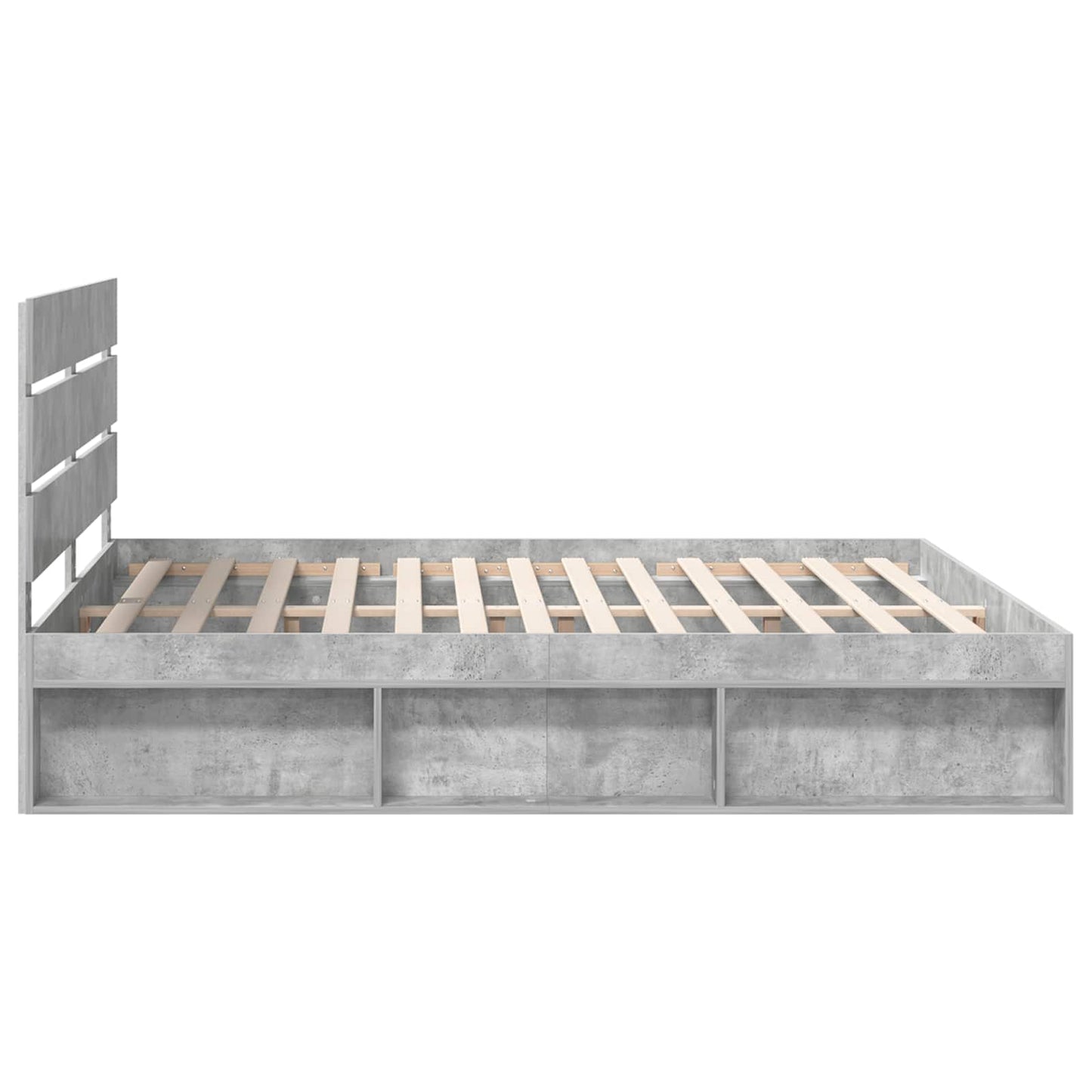 Bedframe met hoofdeinde Beton 180 x 200 cm Massief grenenhout is nu te koop bij PeponiXL, paradijselijk wonen!