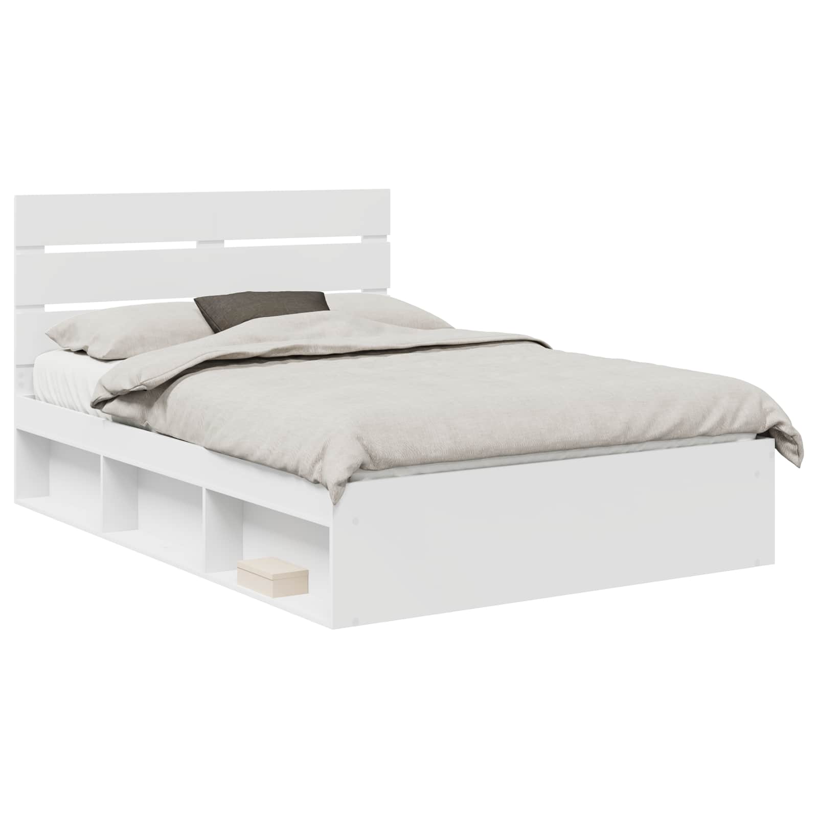 Bedframe met hoofdeinde Wit 160 x 200 cm Massief grenenhout is nu te koop bij PeponiXL, paradijselijk wonen!