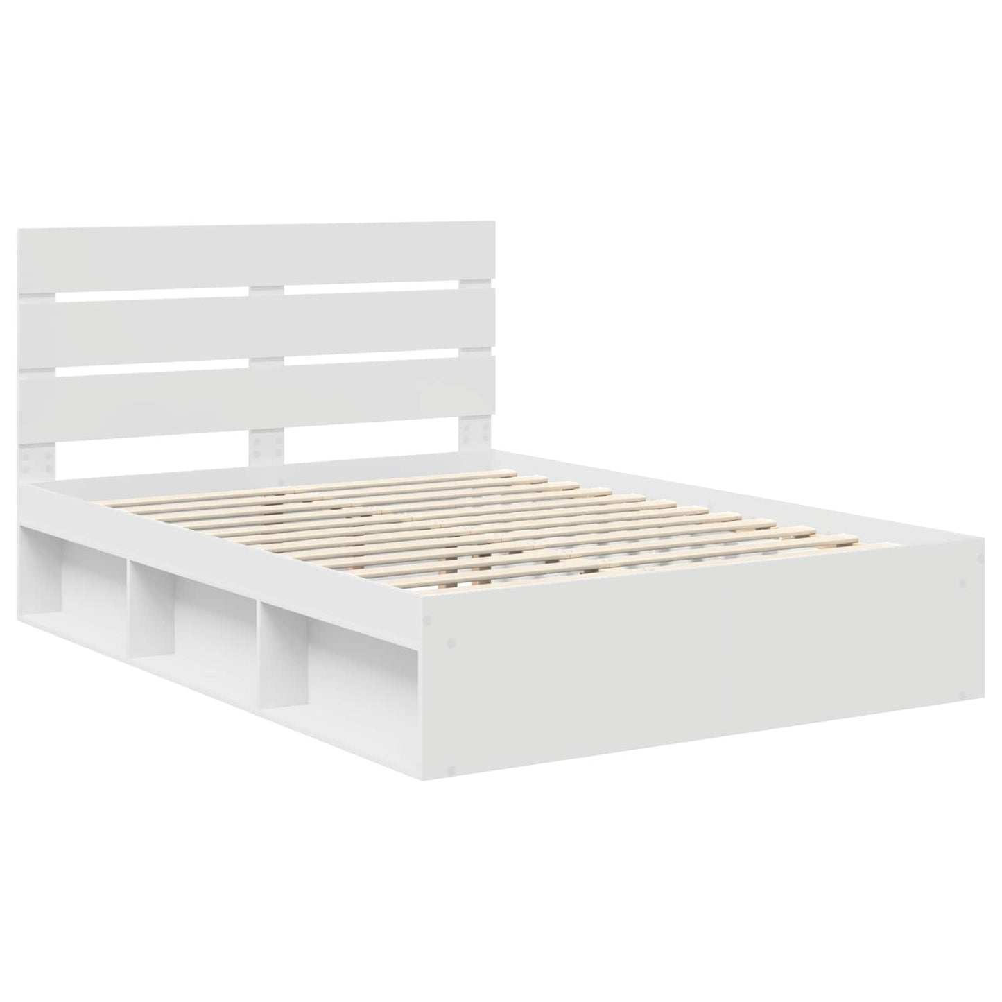 Bedframe met hoofdeinde Wit 160 x 200 cm Massief grenenhout is nu te koop bij PeponiXL, paradijselijk wonen!