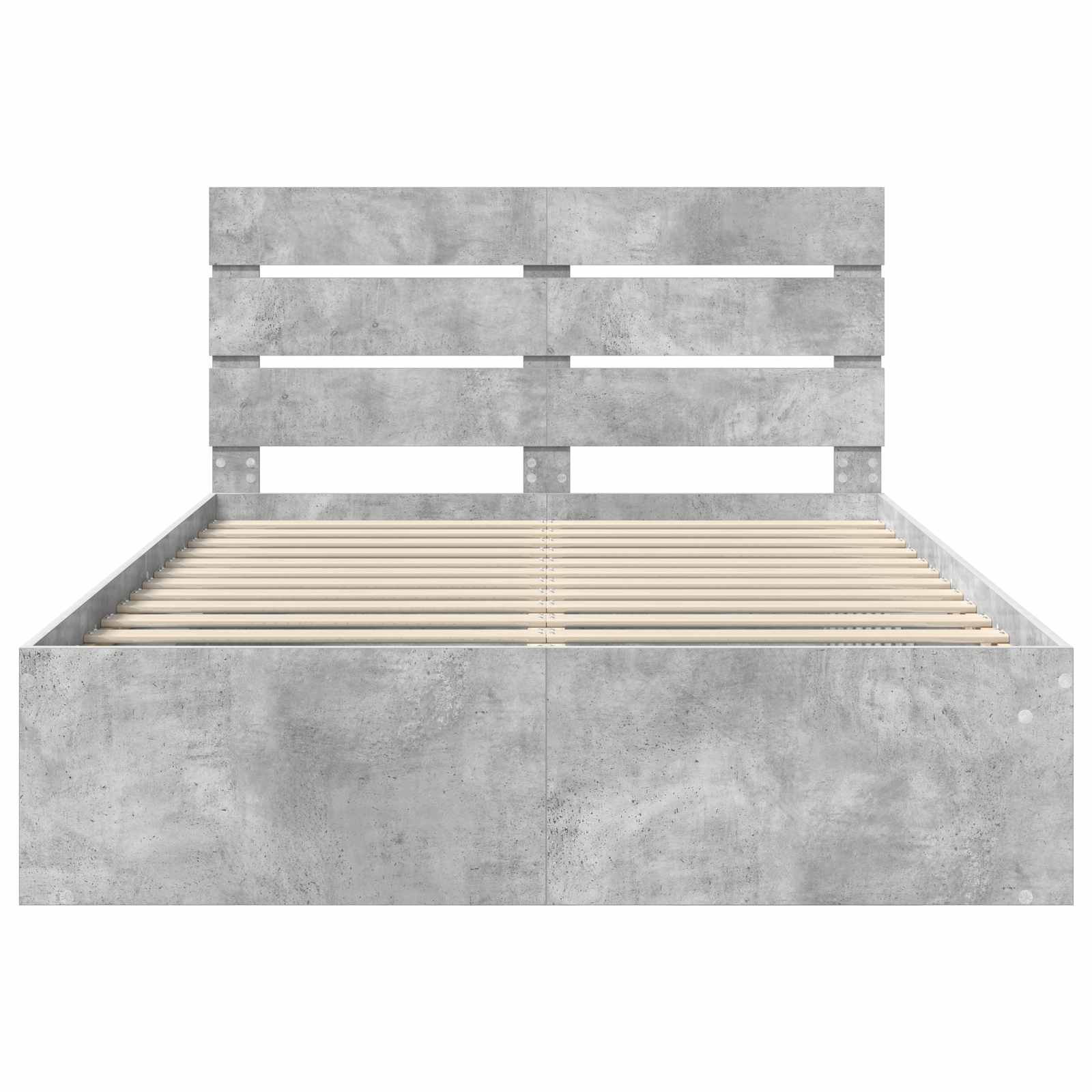 Bedframe met hoofdeinde Beton 160 x 200 cm Massief grenenhout is nu te koop bij PeponiXL, paradijselijk wonen!