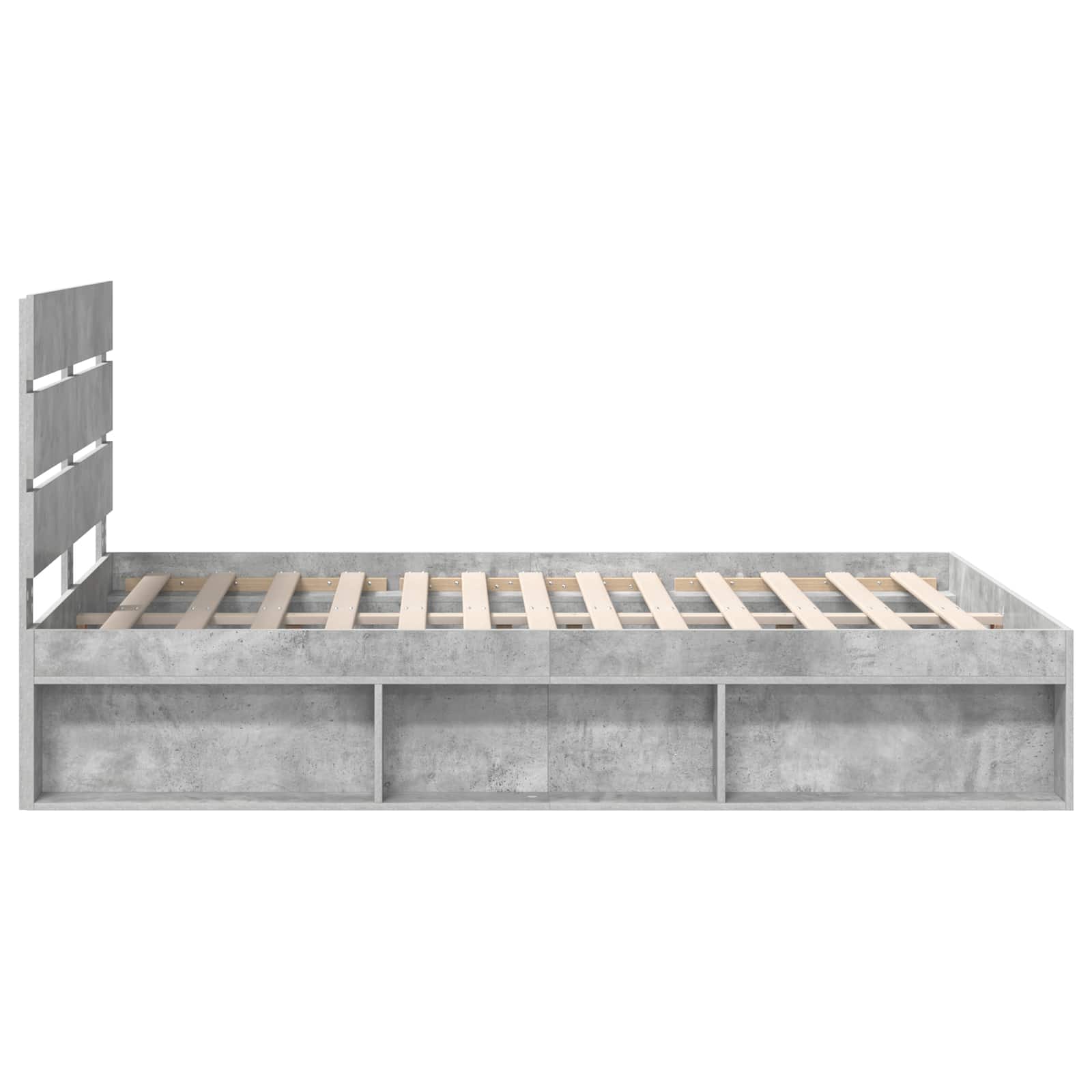Bedframe met hoofdeinde Beton 160 x 200 cm Massief grenenhout is nu te koop bij PeponiXL, paradijselijk wonen!