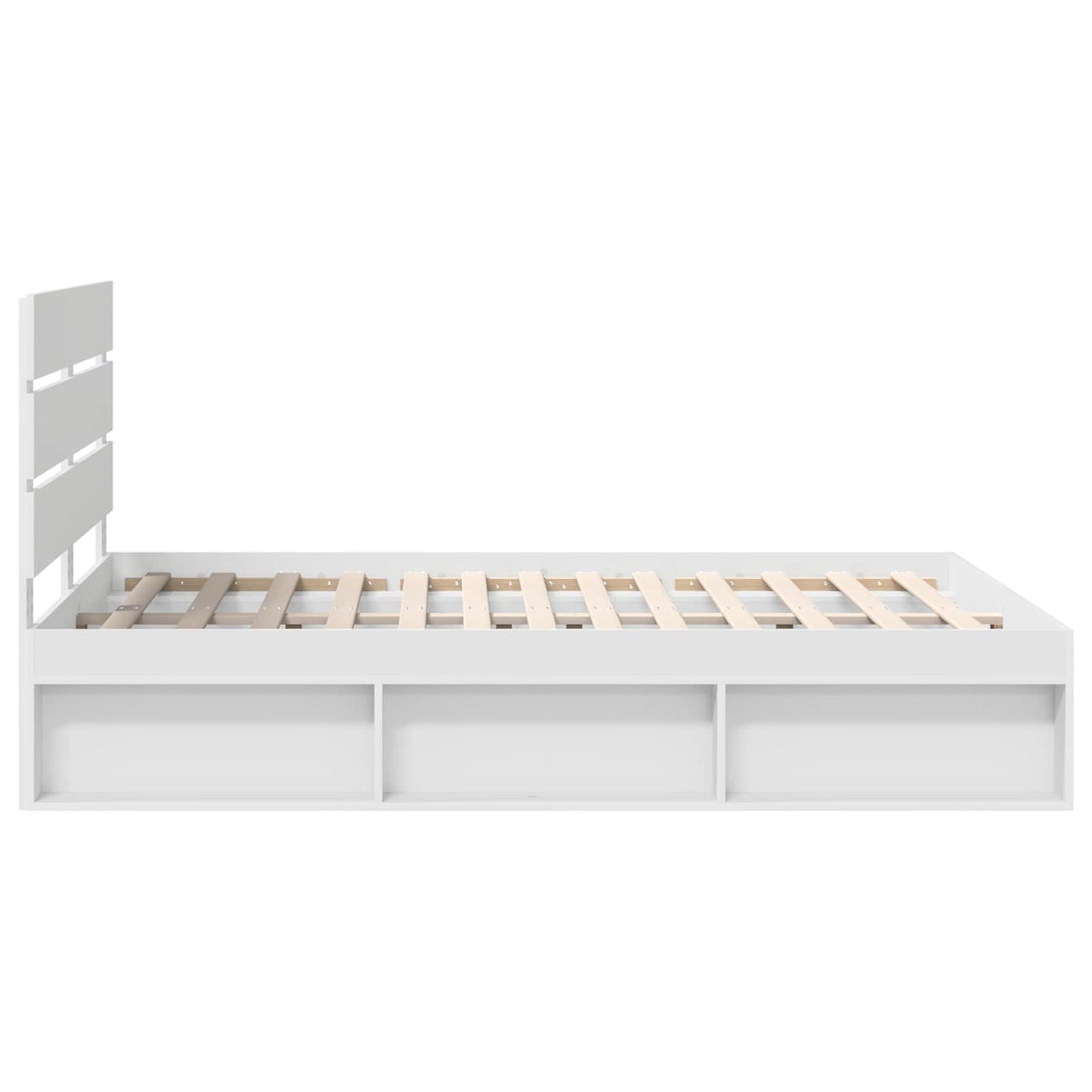 Bedframe met hoofdeinde Wit 150 x 200 cm Massief grenenhout is nu te koop bij PeponiXL, paradijselijk wonen!