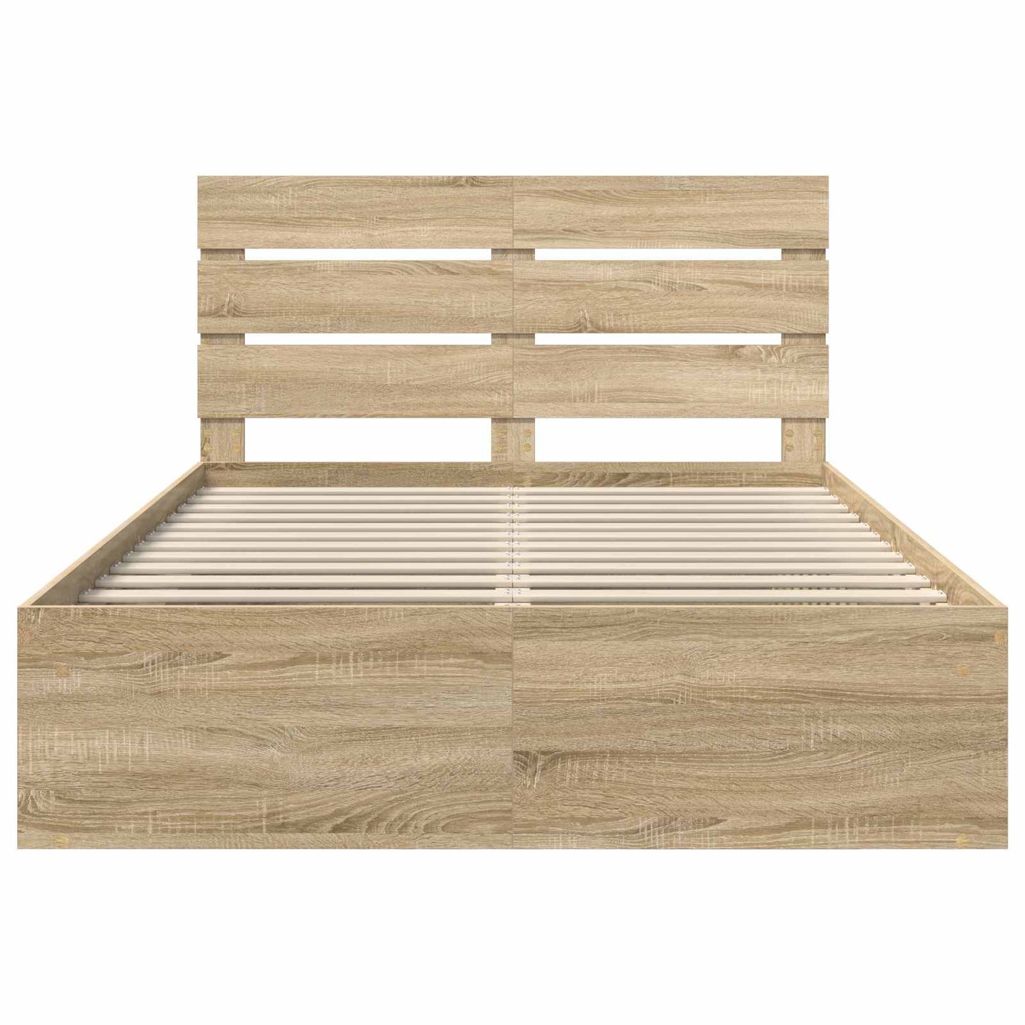 Bedframe Sonoma Eiken 150 x 200 cm Massief grenenhout is nu te koop bij PeponiXL, paradijselijk wonen!