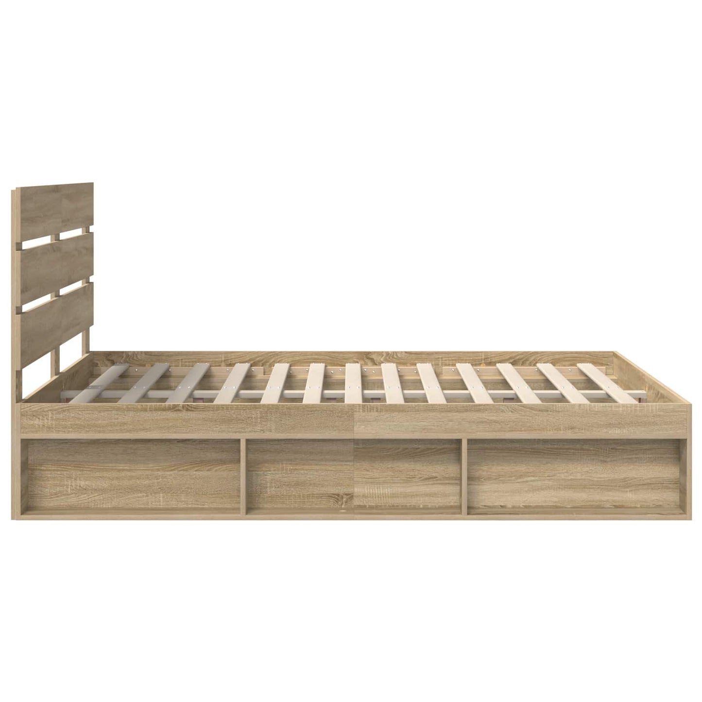 Bedframe Sonoma Eiken 150 x 200 cm Massief grenenhout is nu te koop bij PeponiXL, paradijselijk wonen!