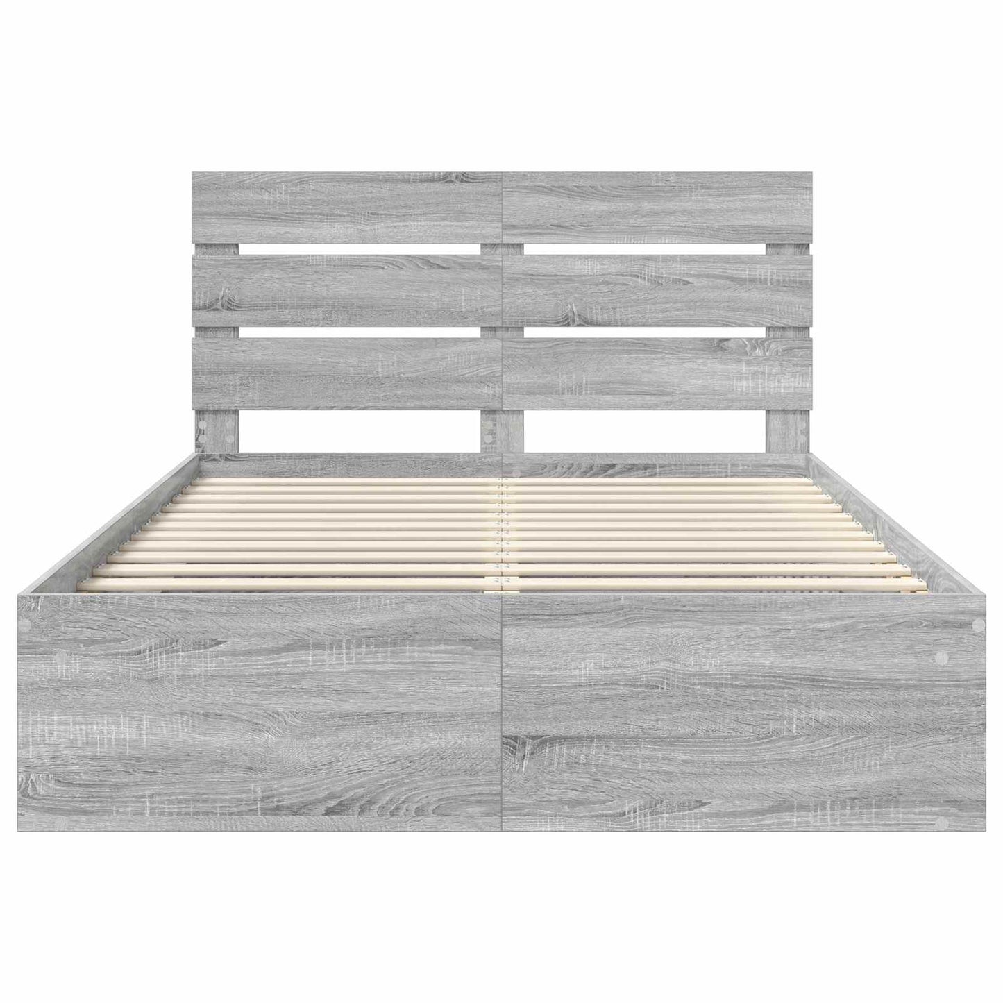 Bedframe Grijs Sonoma 150 x 200 cm Massief grenenhout is nu te koop bij PeponiXL, paradijselijk wonen!