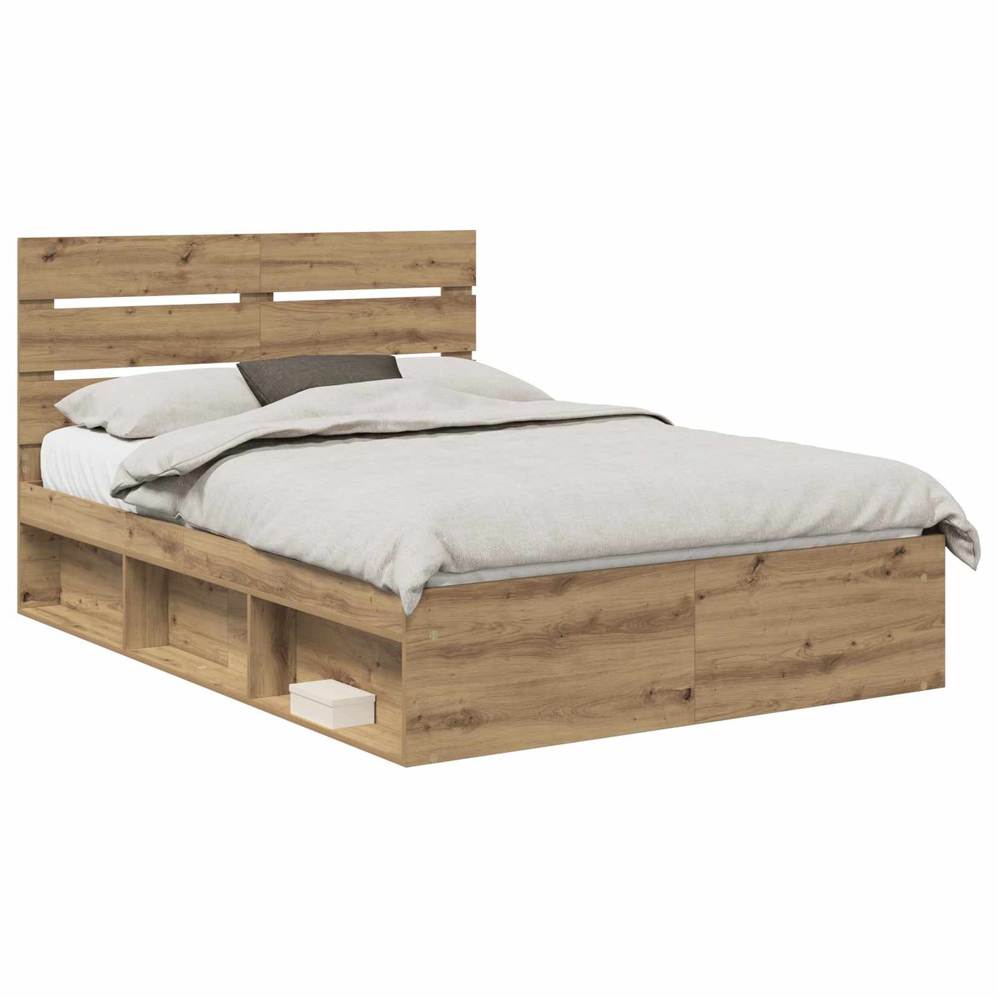 Bedframe Ambachtelijk eiken 150 x 200 cm Massief grenenhout is nu te koop bij PeponiXL, paradijselijk wonen!
