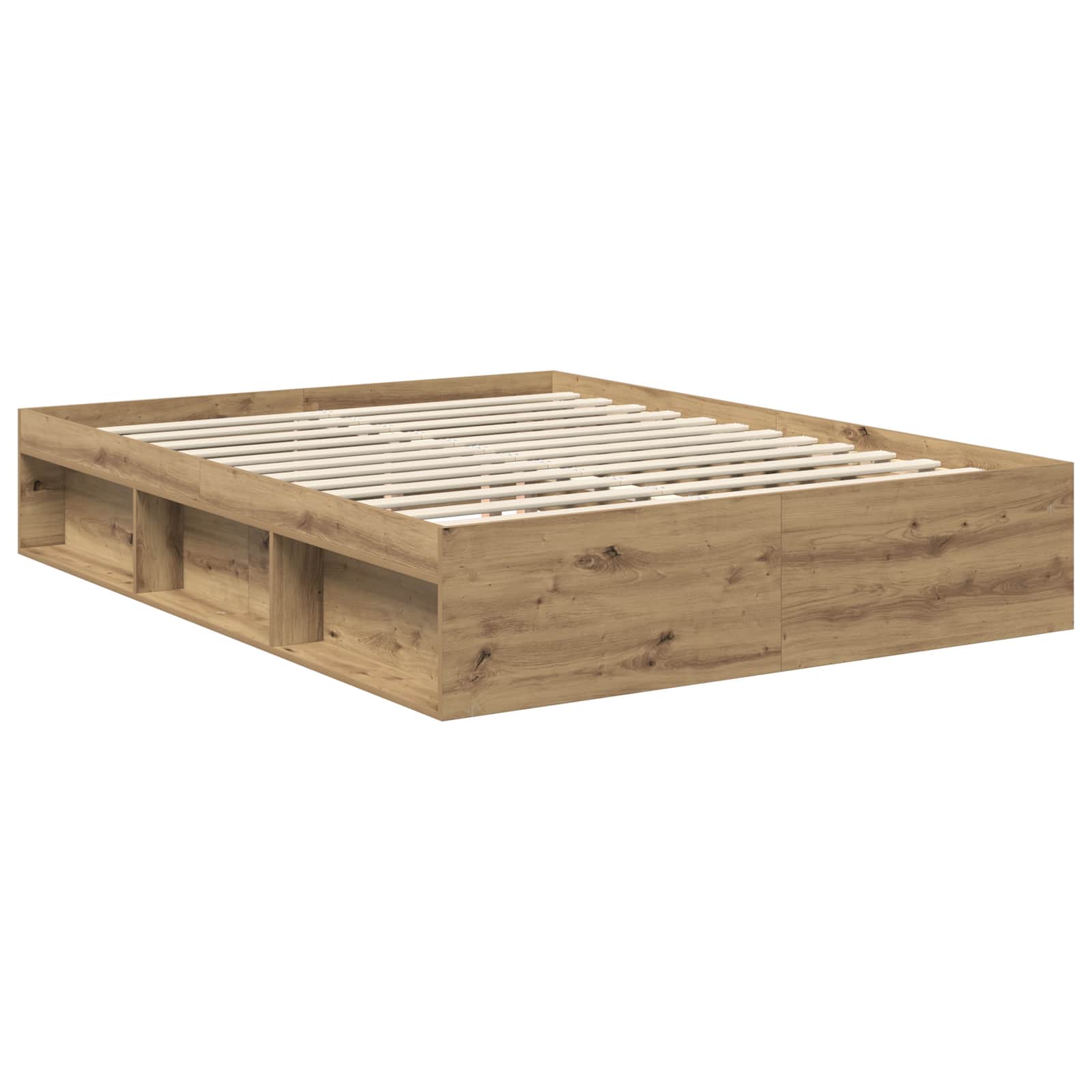 Bedframe Ambachtelijk eiken 150 x 200 cm Massief grenenhout is nu te koop bij PeponiXL, paradijselijk wonen!