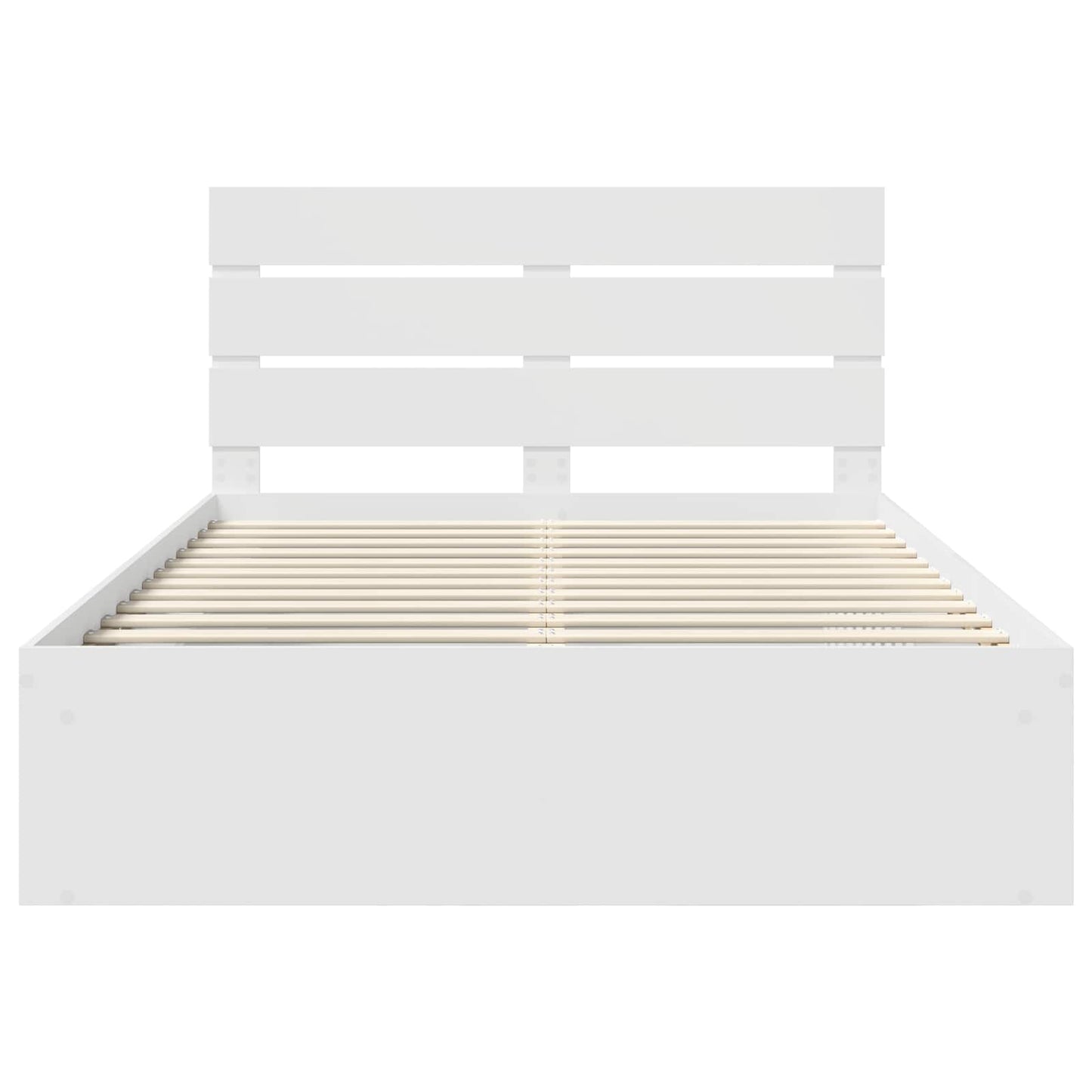 Bedframe met hoofdeinde Wit 140 x 200 cm Massief grenenhout is nu te koop bij PeponiXL, paradijselijk wonen!