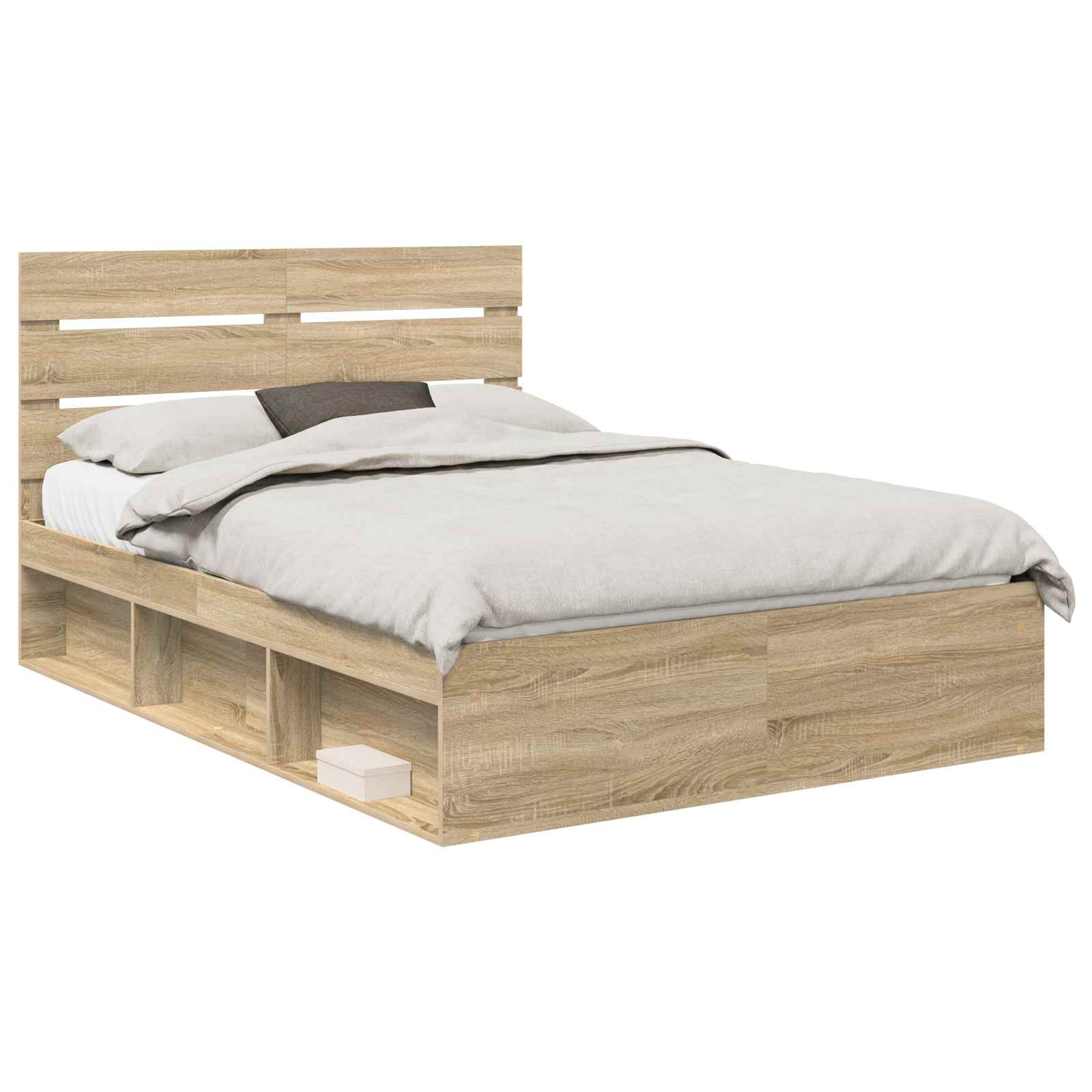 Bedframe met hoofdeinde Sonoma 140 x 200 cm Massief grenenhout is nu te koop bij PeponiXL, paradijselijk wonen!