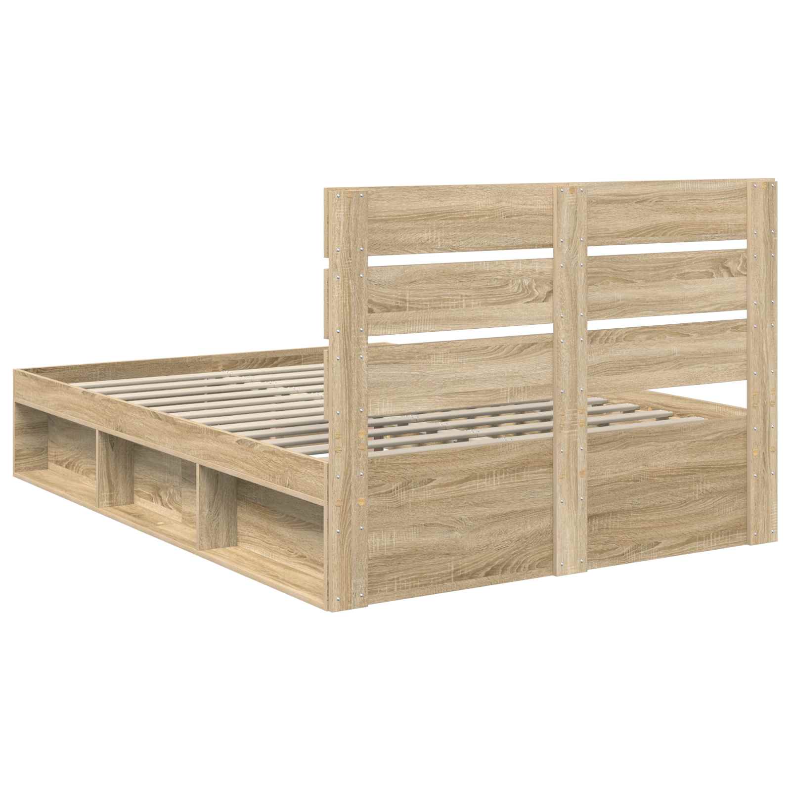 Bedframe met hoofdeinde Sonoma 140 x 200 cm Massief grenenhout is nu te koop bij PeponiXL, paradijselijk wonen!