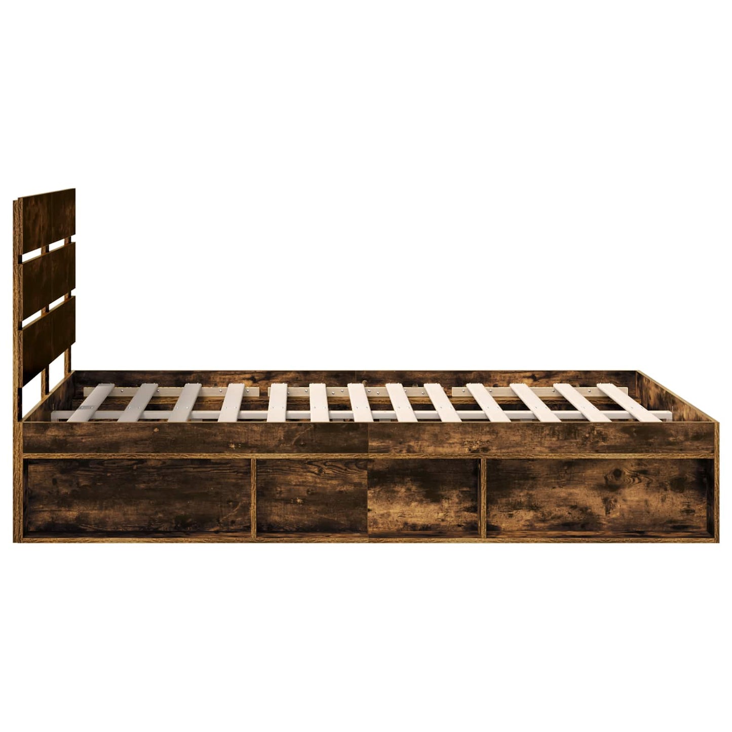Bedframe Gerookt eiken 140 x 200 cm Massief grenenhout is nu te koop bij PeponiXL, paradijselijk wonen!