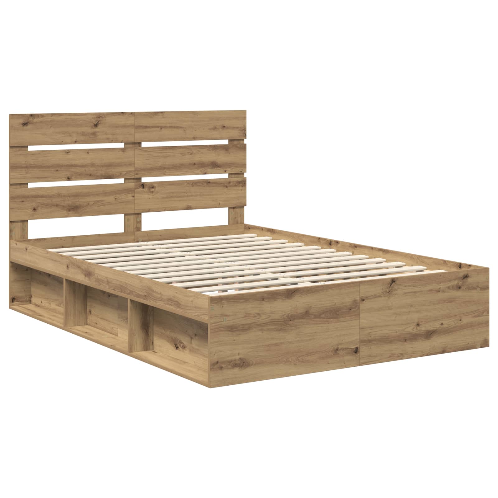 Bedframe Ambachtelijk eiken 140 x 200 cm Massief grenenhout is nu te koop bij PeponiXL, paradijselijk wonen!