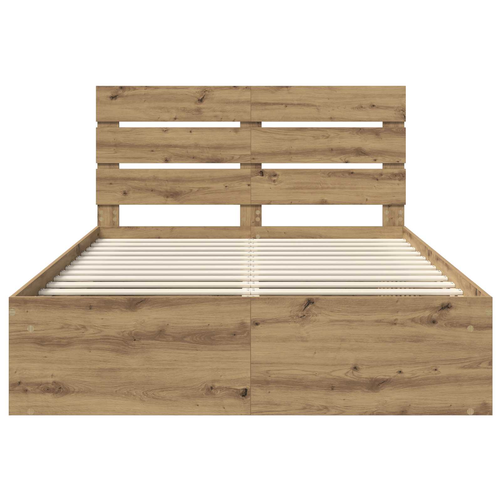 Bedframe Ambachtelijk eiken 140 x 200 cm Massief grenenhout is nu te koop bij PeponiXL, paradijselijk wonen!