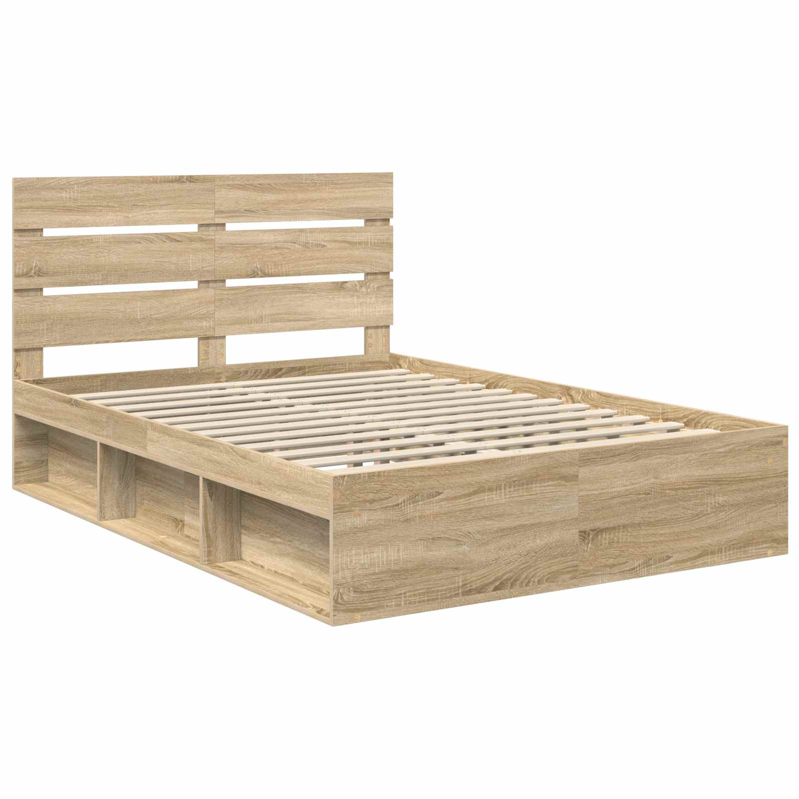 Bedframe met hoofdeinde Sonoma 140 x 190 cm Massief grenenhout is nu te koop bij PeponiXL, paradijselijk wonen!