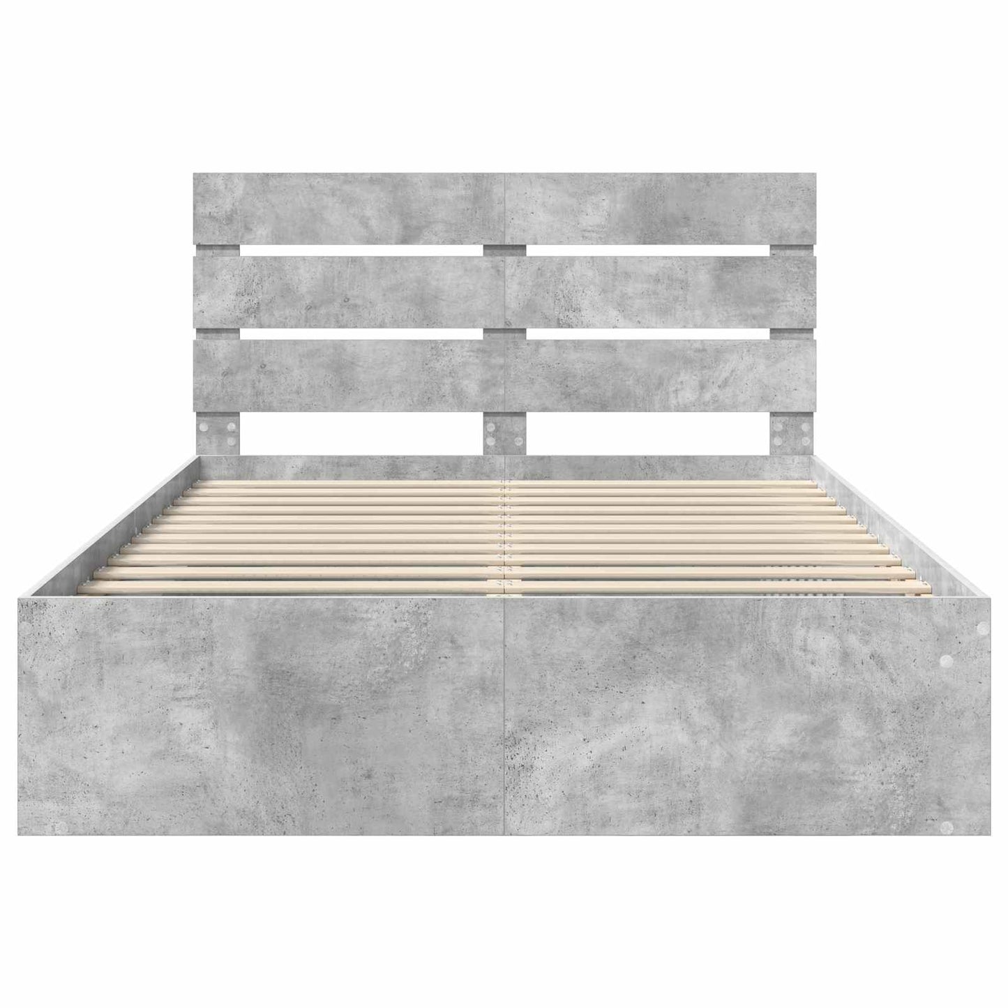 Bedframe met hoofdeinde Beton 140 x 190 cm Massief grenenhout is nu te koop bij PeponiXL, paradijselijk wonen!