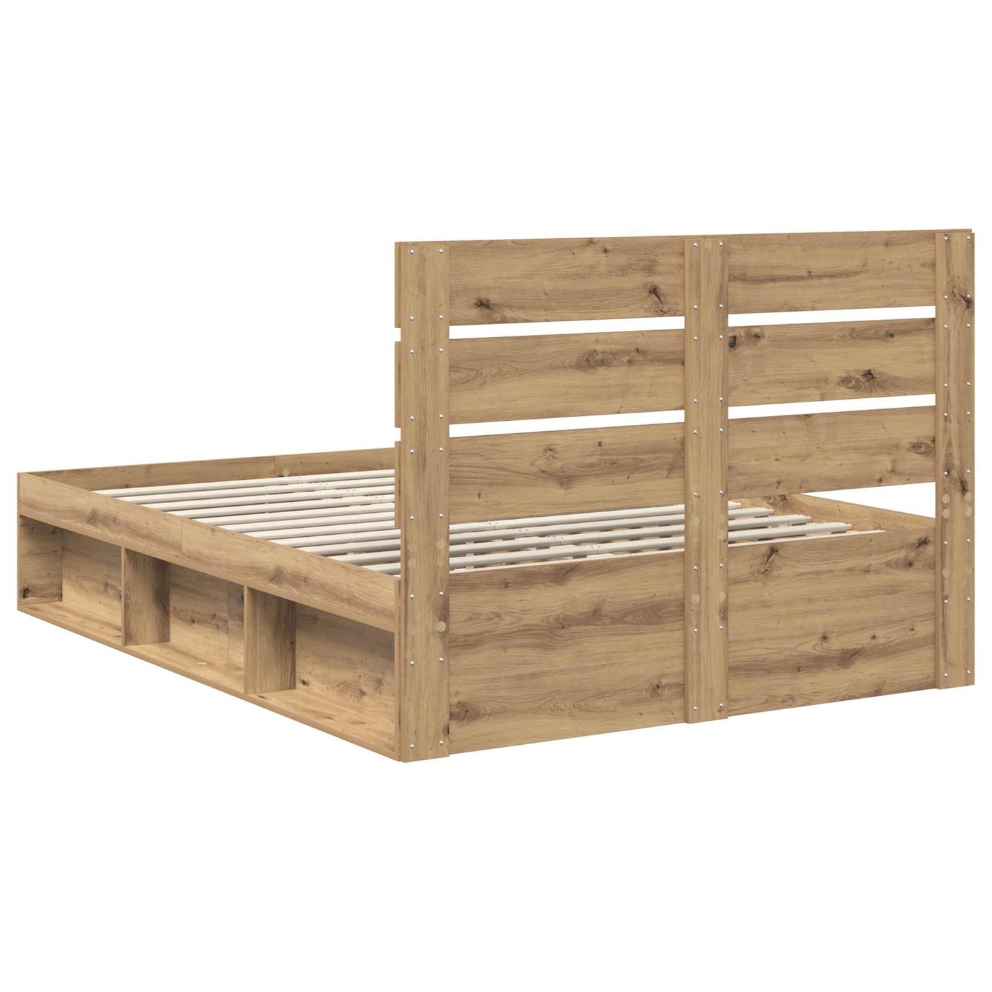 Bedframe Ambachtelijk eiken 140 x 190 cm Massief grenenhout is nu te koop bij PeponiXL, paradijselijk wonen!
