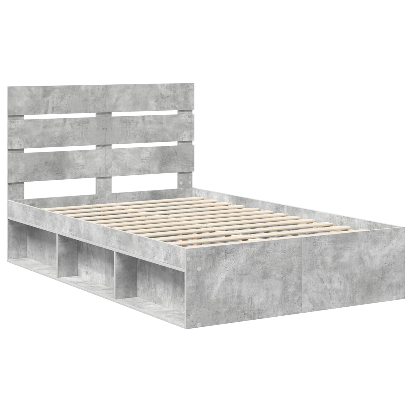 Bedframe Concerte Grijs 135 x 190 cm Massief grenenhout is nu te koop bij PeponiXL, paradijselijk wonen!