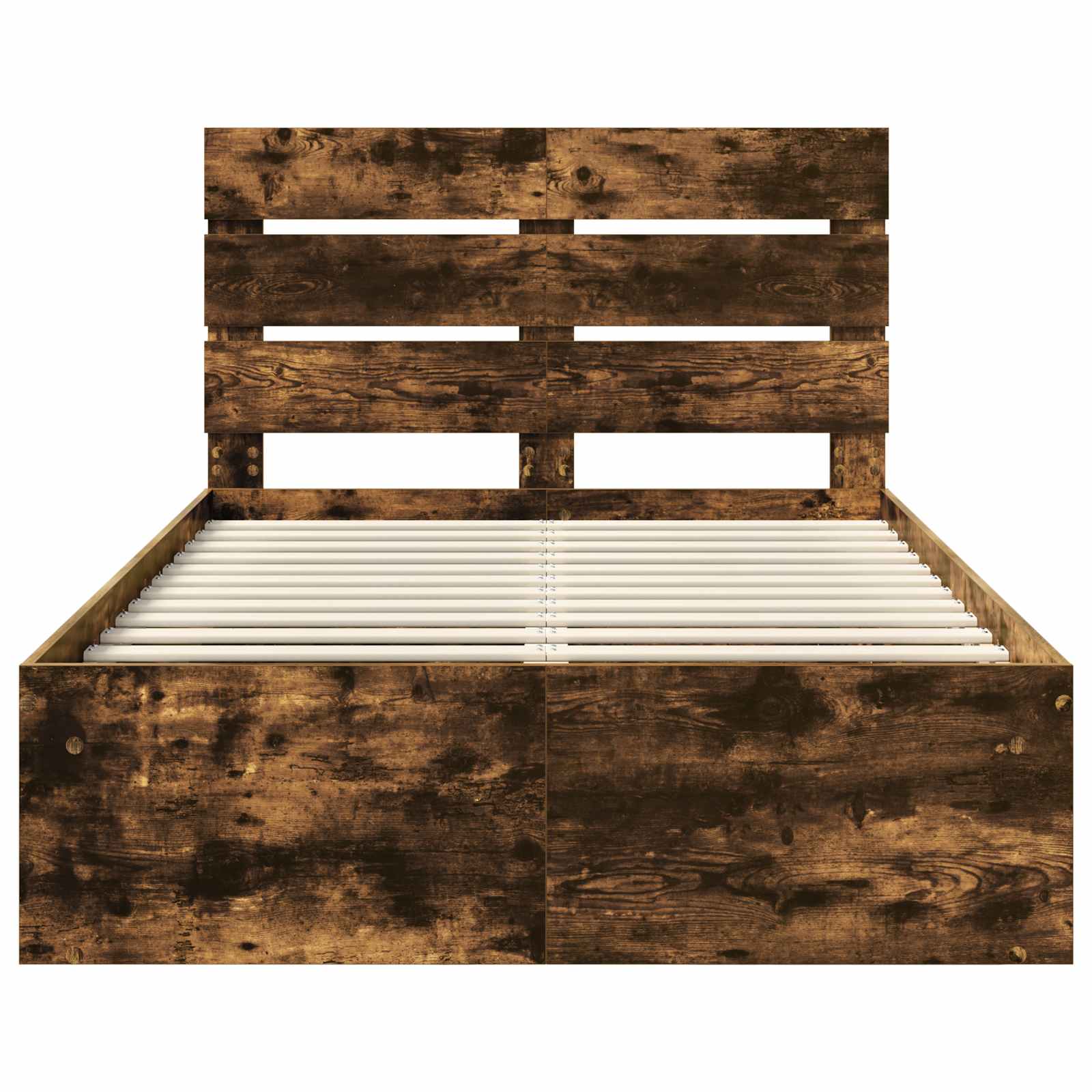 Bedframe Gerookt eiken 135 x 190 cm Massief grenenhout is nu te koop bij PeponiXL, paradijselijk wonen!