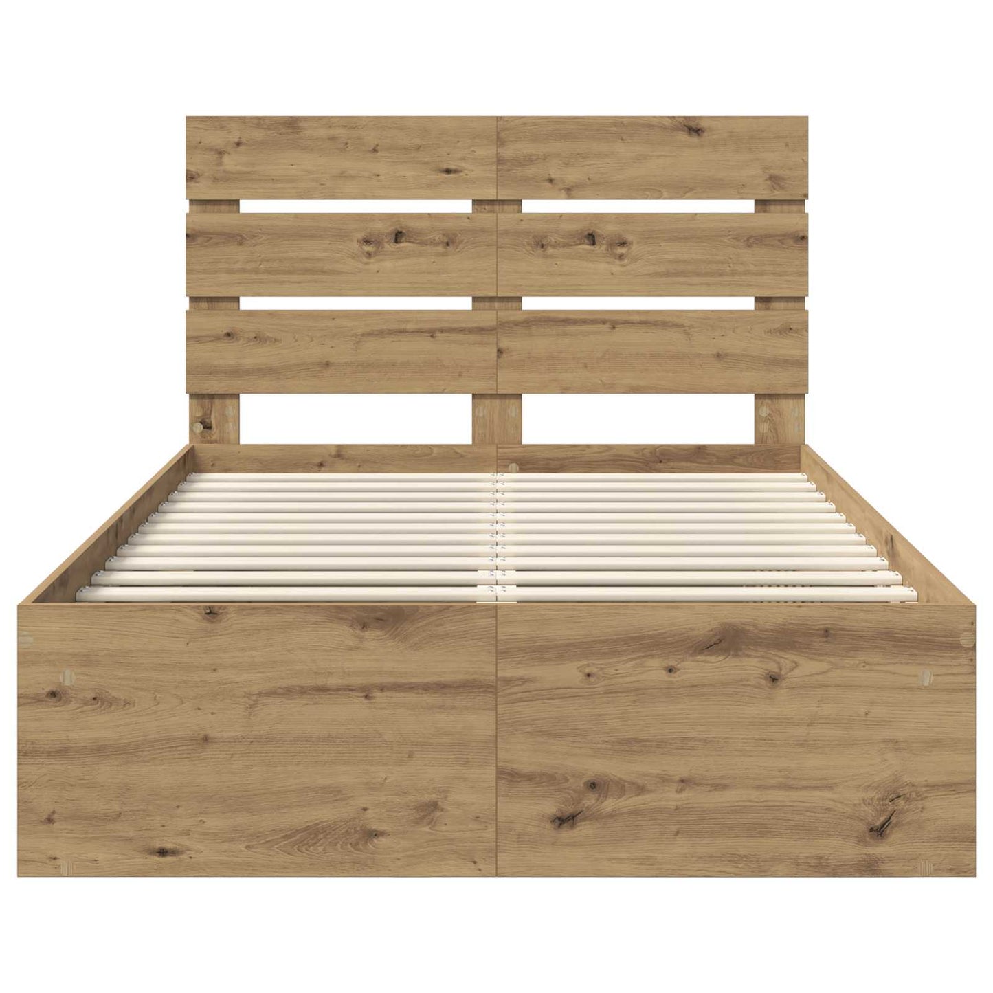 Bedframe Ambachtelijk eiken 135 x 190 cm Massief grenenhout is nu te koop bij PeponiXL, paradijselijk wonen!