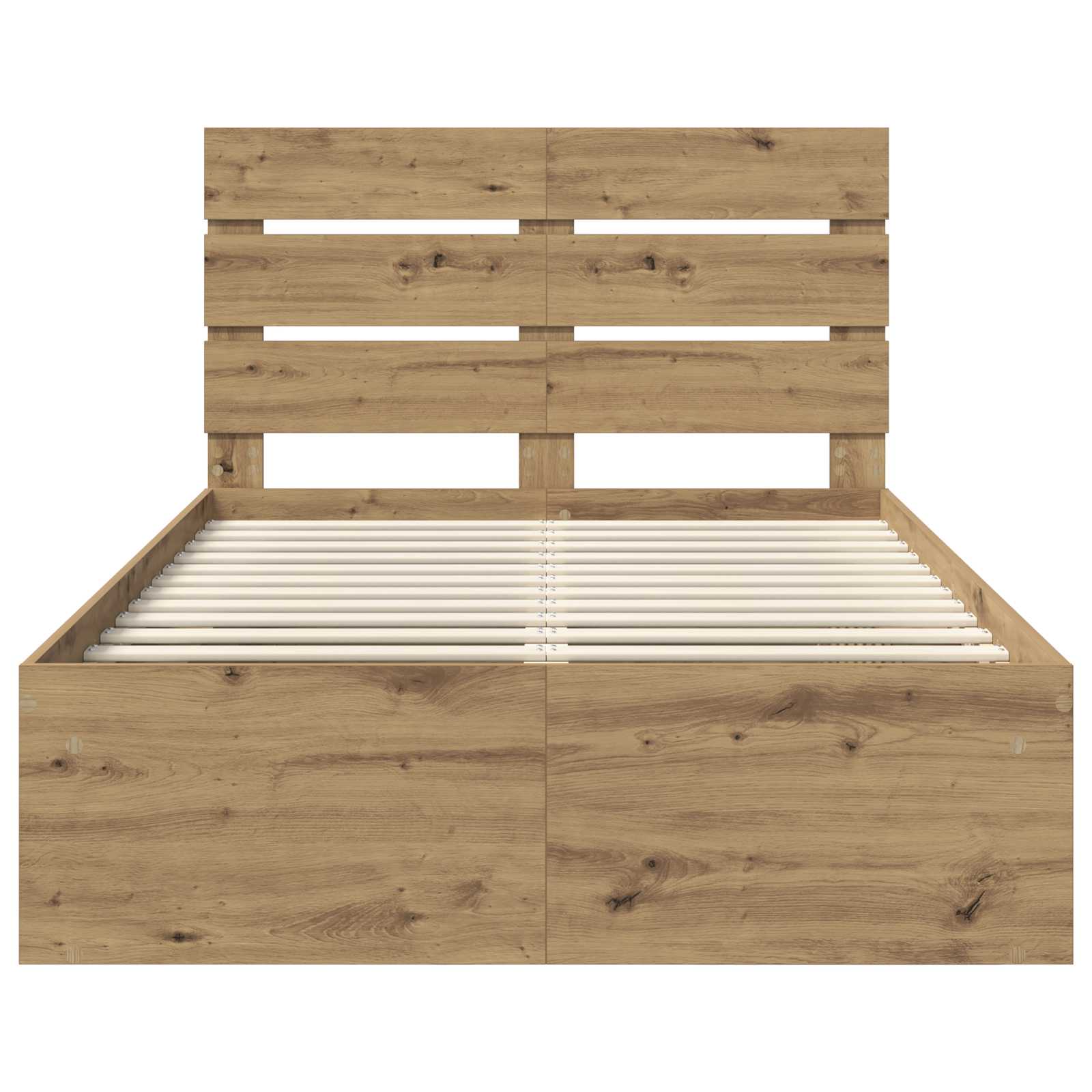 Bedframe Ambachtelijk eiken 135 x 190 cm Massief grenenhout is nu te koop bij PeponiXL, paradijselijk wonen!
