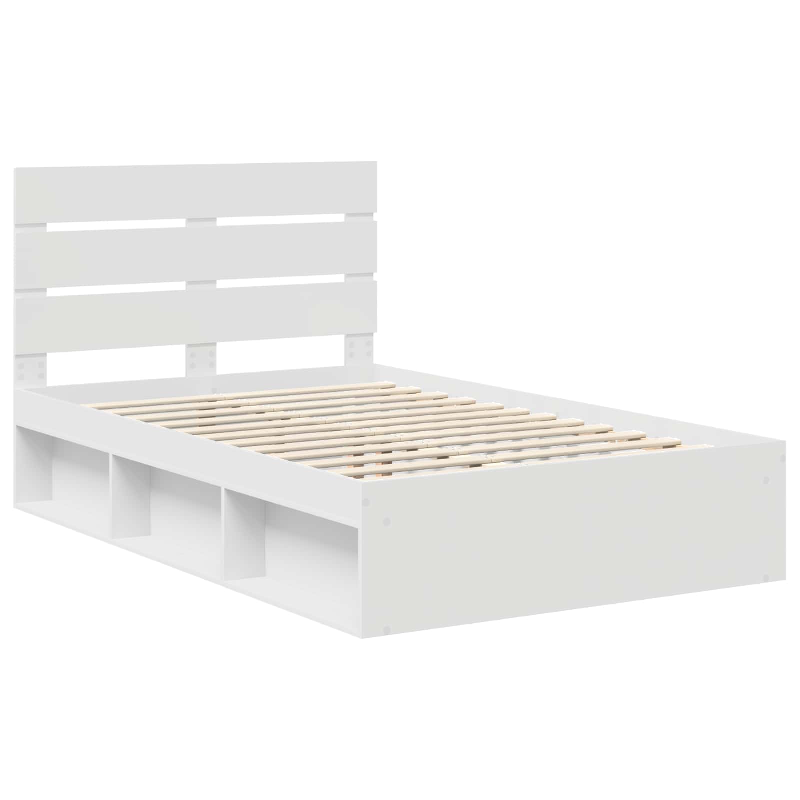 Bedframe met hoofdeinde Wit 120 x 200 cm Massief grenenhout is nu te koop bij PeponiXL, paradijselijk wonen!