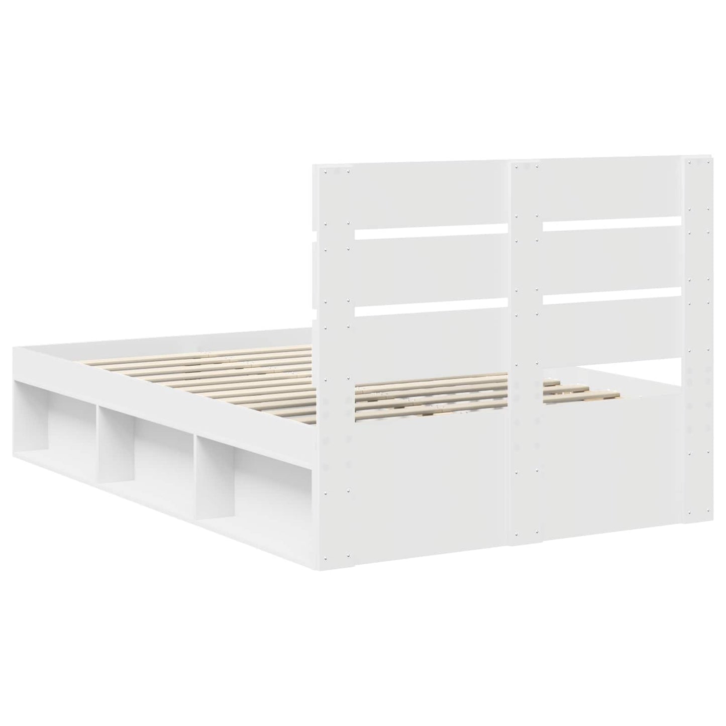 Bedframe met hoofdeinde Wit 120 x 200 cm Massief grenenhout is nu te koop bij PeponiXL, paradijselijk wonen!