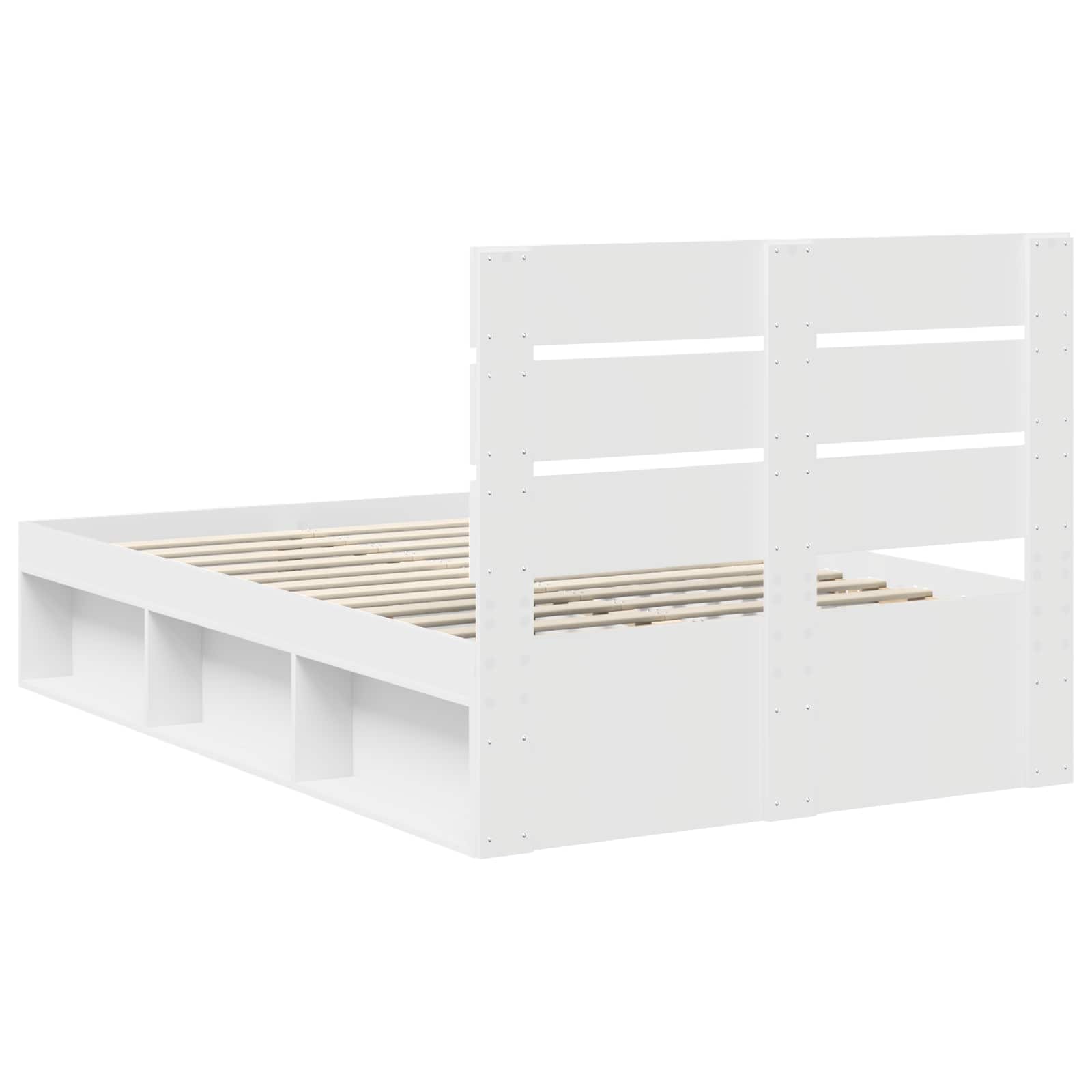 Bedframe met hoofdeinde Wit 120 x 200 cm Massief grenenhout is nu te koop bij PeponiXL, paradijselijk wonen!