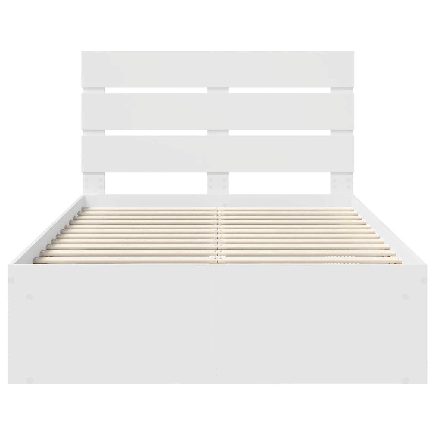 Bedframe met hoofdeinde Wit 120 x 200 cm Massief grenenhout is nu te koop bij PeponiXL, paradijselijk wonen!