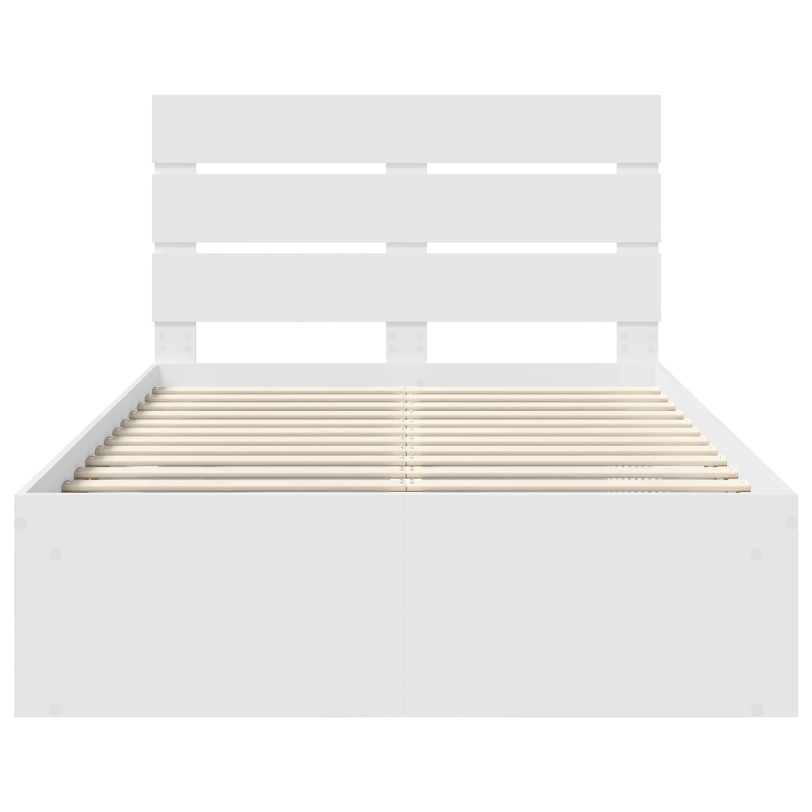 Bedframe met hoofdeinde Wit 120 x 200 cm Massief grenenhout is nu te koop bij PeponiXL, paradijselijk wonen!