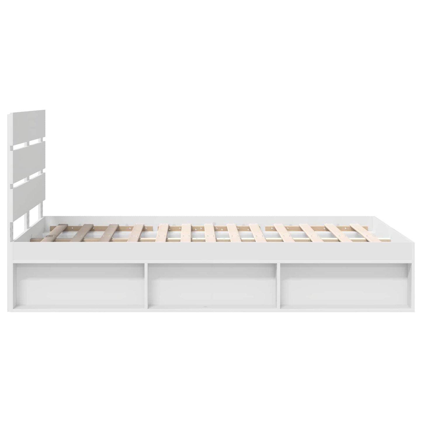 Bedframe met hoofdeinde Wit 120 x 200 cm Massief grenenhout is nu te koop bij PeponiXL, paradijselijk wonen!