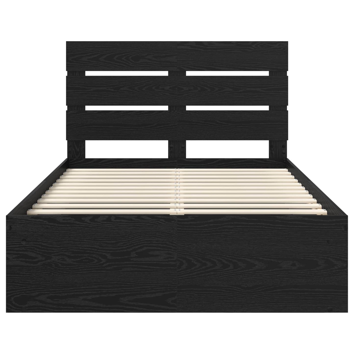 Bedframe met hoofdeinde Zwart 120 x 200 cm Massief grenenhout is nu te koop bij PeponiXL, paradijselijk wonen!