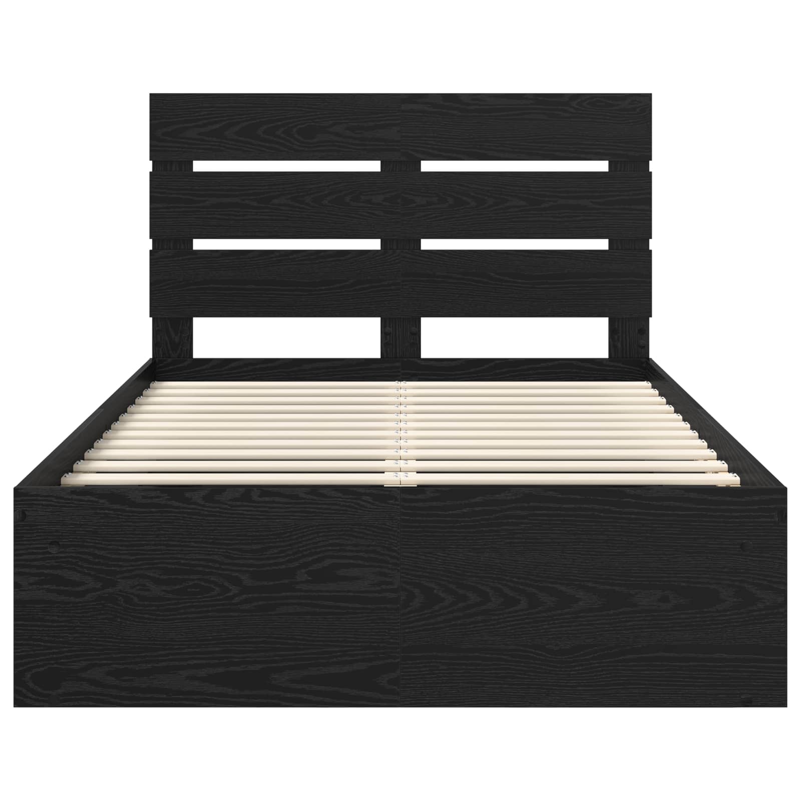 Bedframe met hoofdeinde Zwart 120 x 200 cm Massief grenenhout is nu te koop bij PeponiXL, paradijselijk wonen!