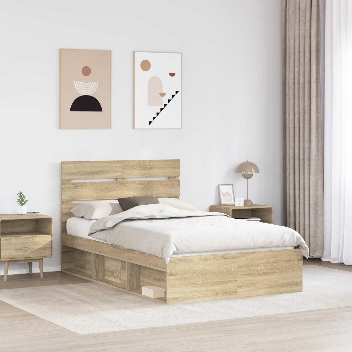 Bedframe met hoofdeinde Sonoma 120 x 200 cm Massief grenenhout is nu te koop bij PeponiXL, paradijselijk wonen!