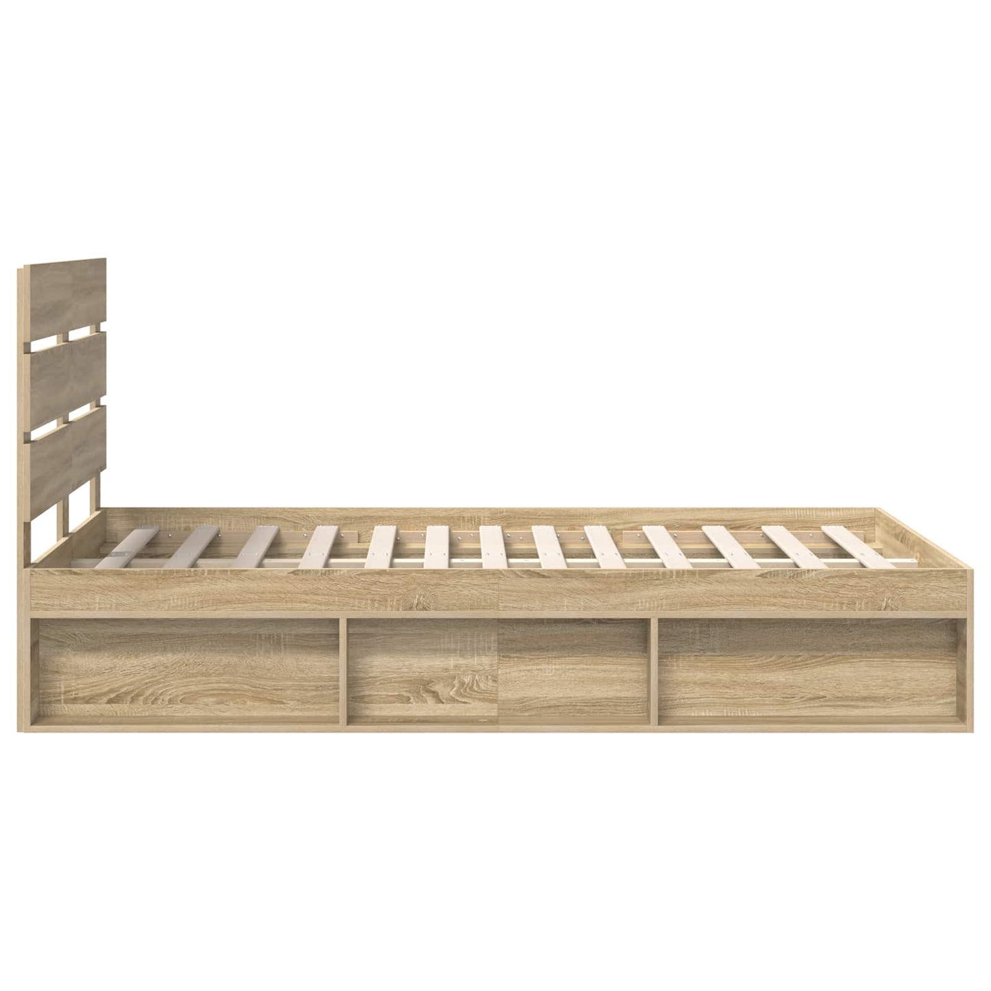 Bedframe met hoofdeinde Sonoma 120 x 200 cm Massief grenenhout is nu te koop bij PeponiXL, paradijselijk wonen!