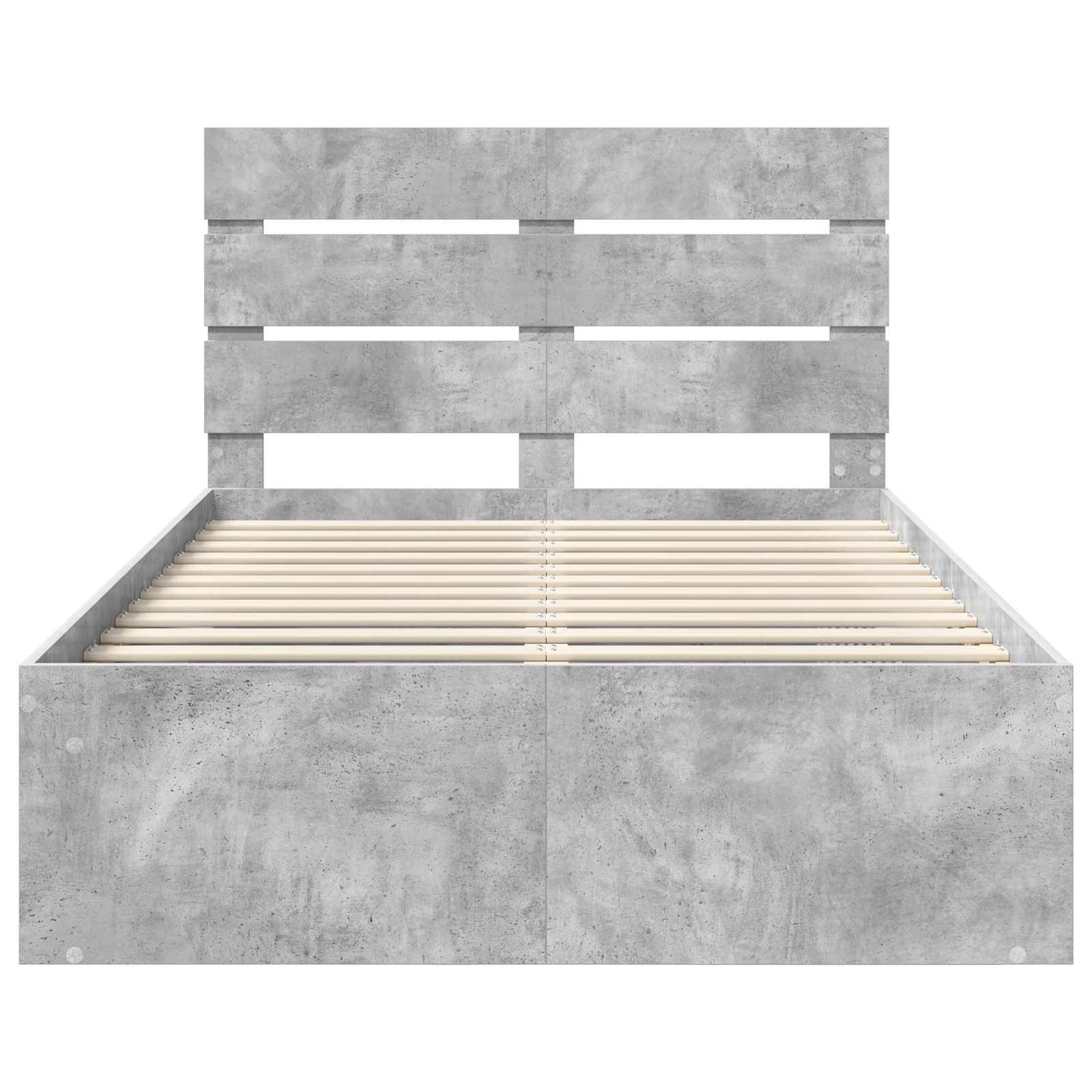 Bedframe met hoofdeinde Beton 120 x 200 cm Massief grenenhout is nu te koop bij PeponiXL, paradijselijk wonen!
