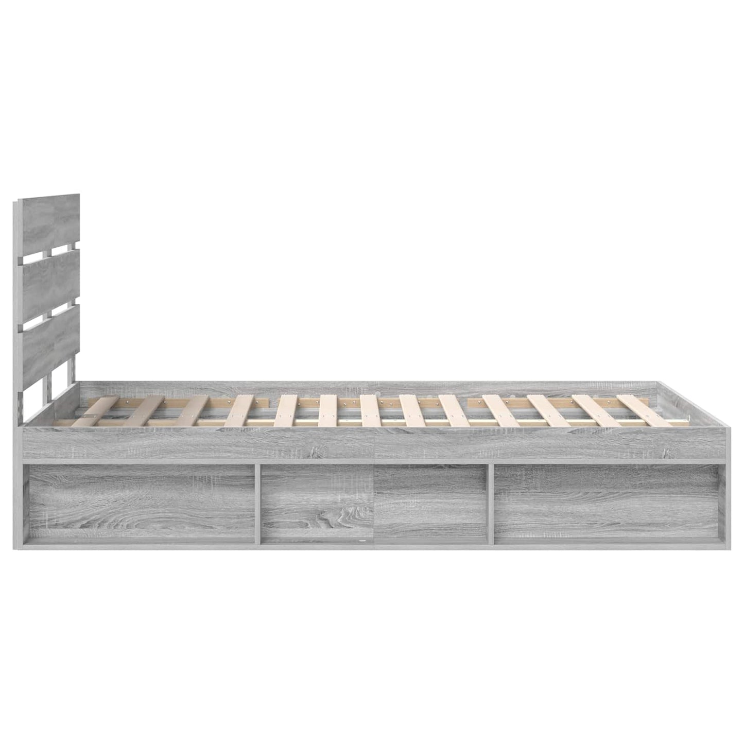 Bedframe Grijs Sonoma 120 x 200 cm Massief grenenhout is nu te koop bij PeponiXL, paradijselijk wonen!