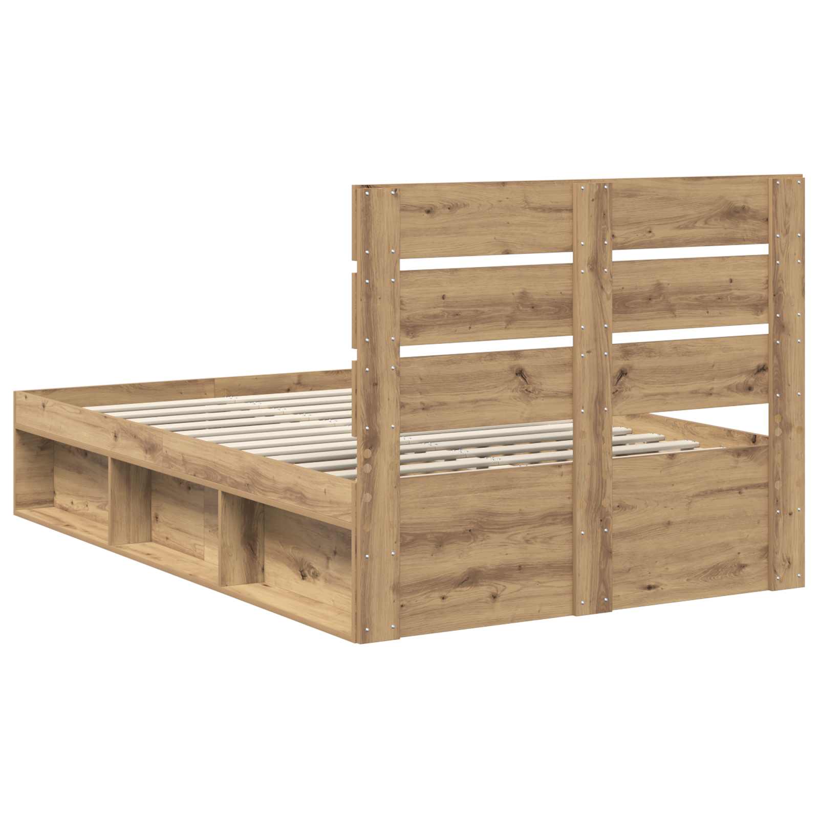 Bedframe Ambachtelijk eiken 120 x 200 cm Massief grenenhout is nu te koop bij PeponiXL, paradijselijk wonen!