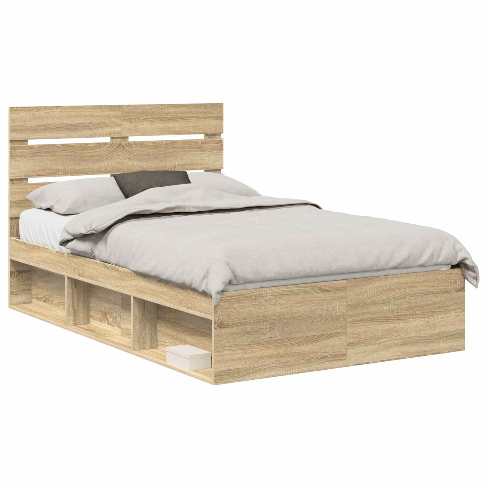 Bedframe met hoofdeinde Sonoma 120 x 190 cm Massief grenenhout is nu te koop bij PeponiXL, paradijselijk wonen!