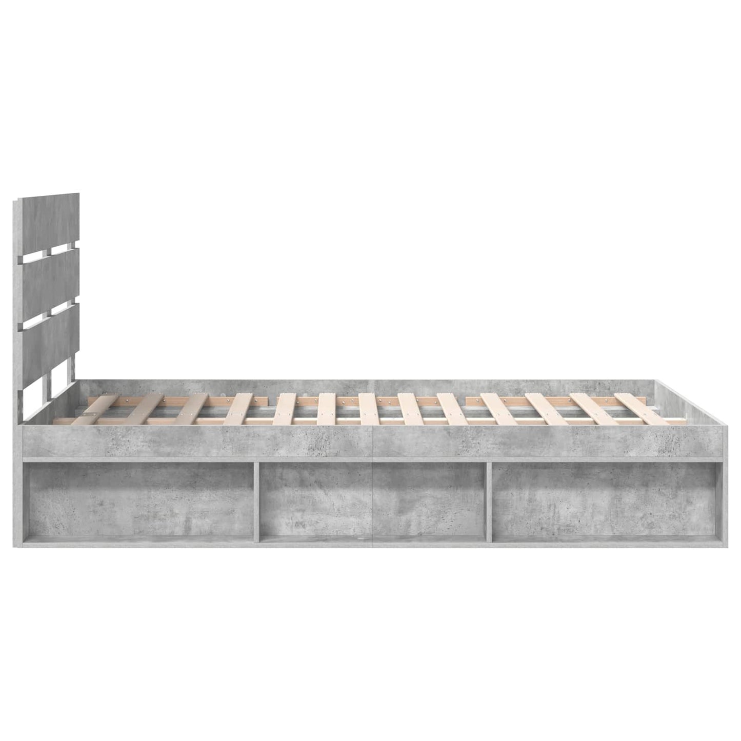 Bedframe met hoofdeinde Beton 120 x 190 cm Massief grenenhout is nu te koop bij PeponiXL, paradijselijk wonen!