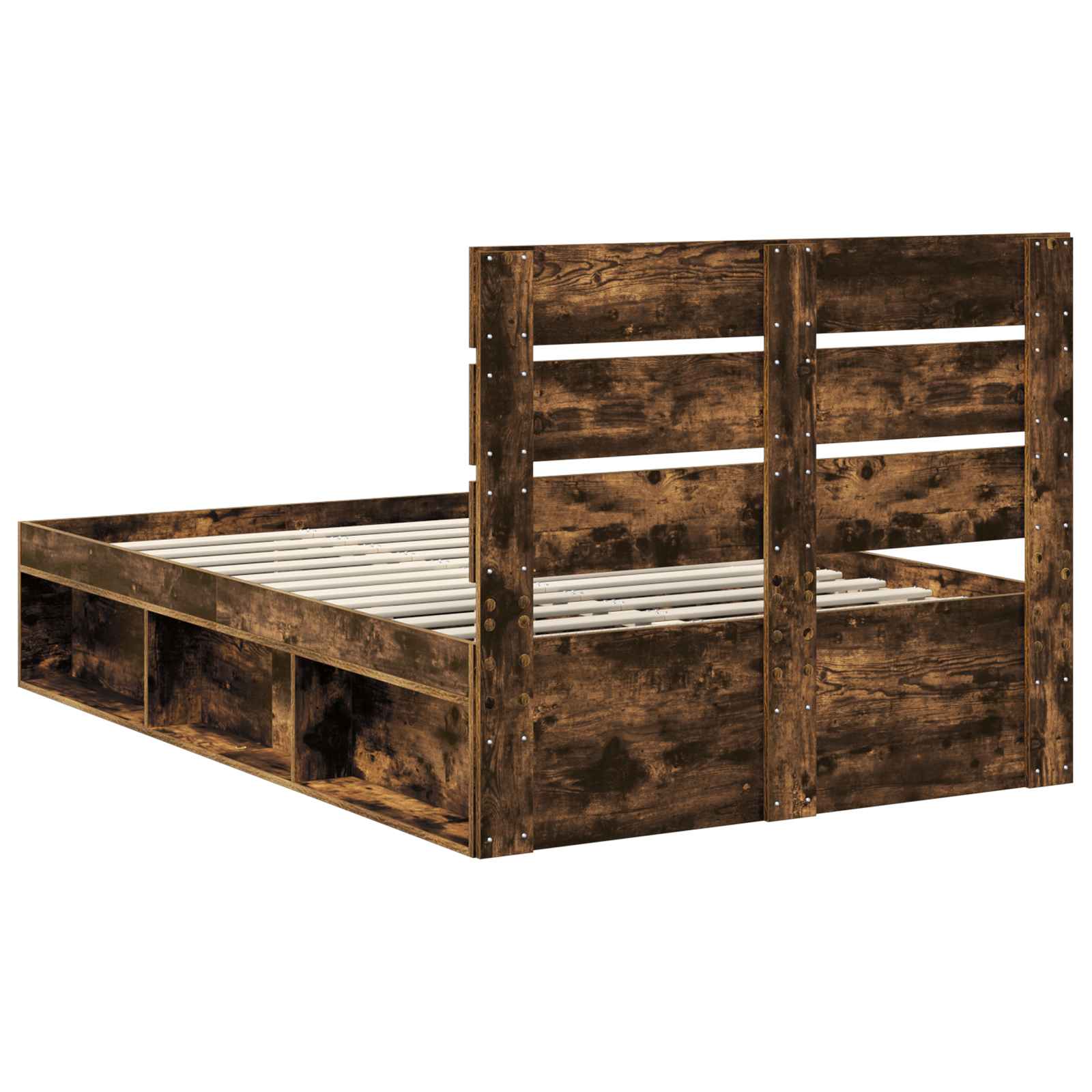 Bedframe Gerookt eiken 120 x 190 cm Massief grenenhout is nu te koop bij PeponiXL, paradijselijk wonen!