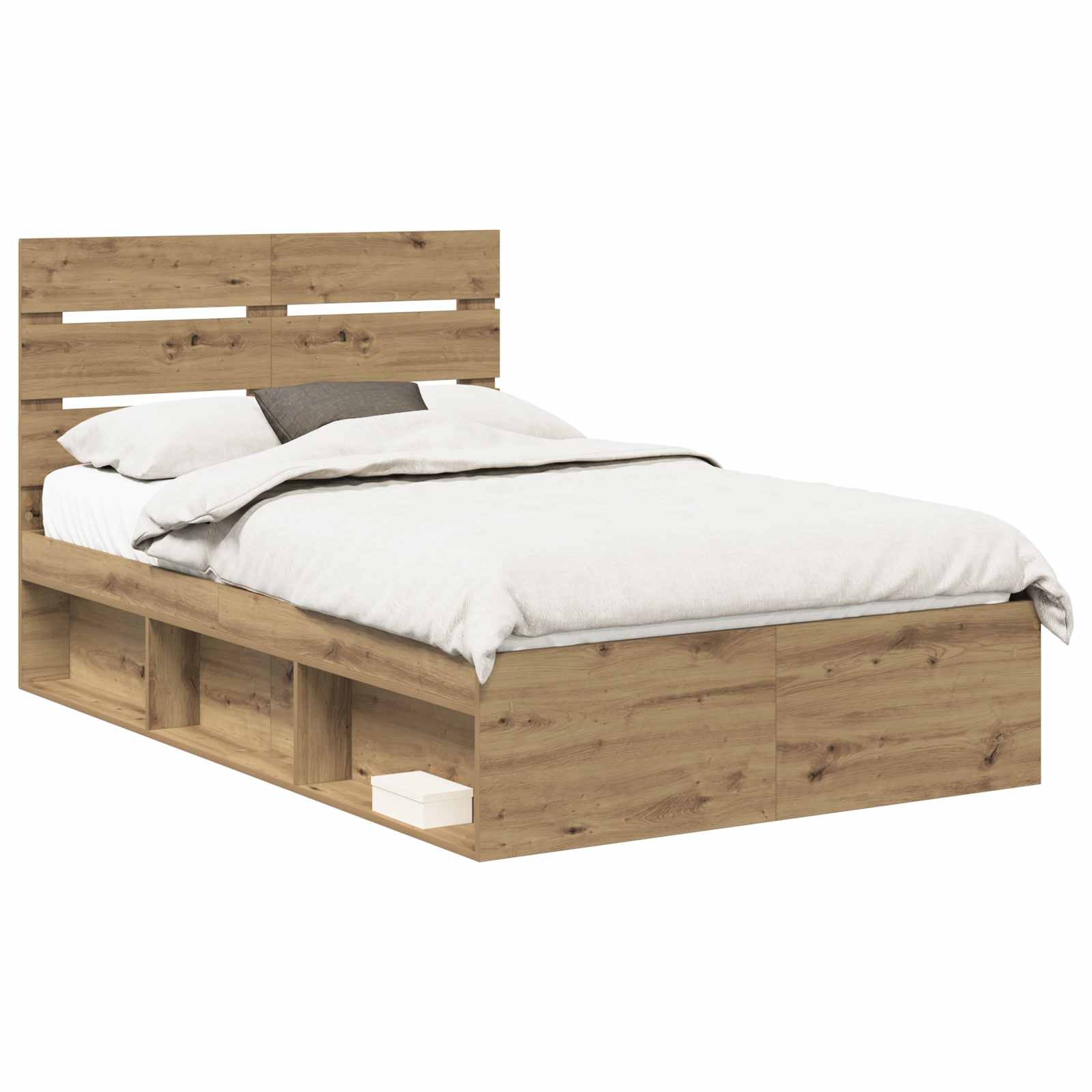 Bedframe Ambachtelijk eiken 120 x 190 cm Massief grenenhout is nu te koop bij PeponiXL, paradijselijk wonen!