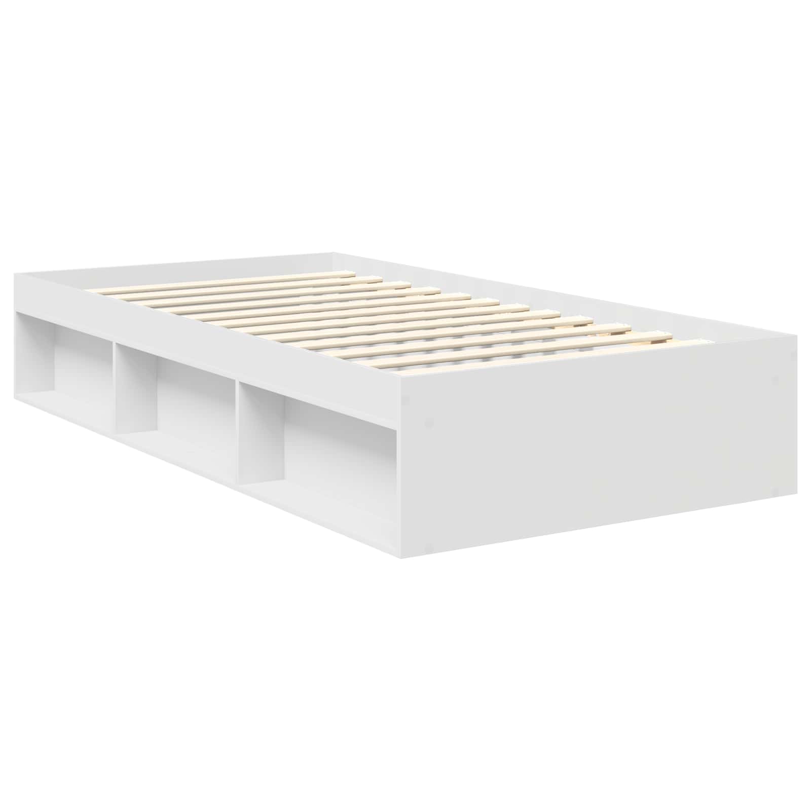 Bedframe met hoofdeinde Wit 100 x 200 cm Massief grenenhout is nu te koop bij PeponiXL, paradijselijk wonen!