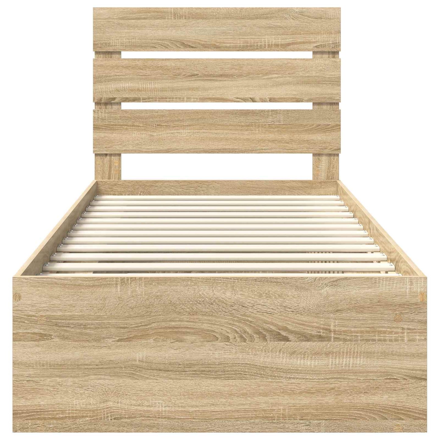 Bedframe met hoofdeinde Sonoma 100 x 200 cm Massief grenenhout is nu te koop bij PeponiXL, paradijselijk wonen!