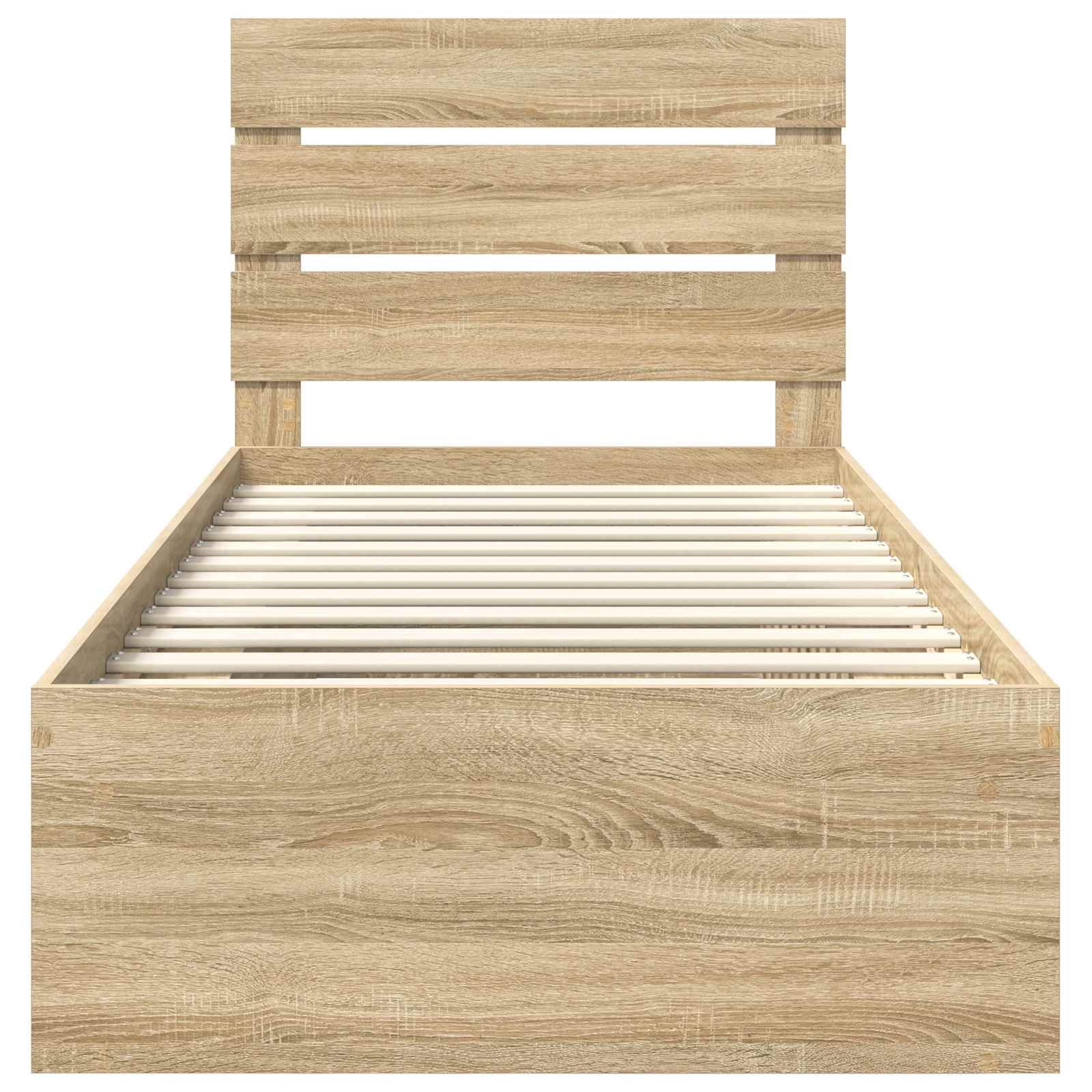 Bedframe met hoofdeinde Sonoma 100 x 200 cm Massief grenenhout is nu te koop bij PeponiXL, paradijselijk wonen!