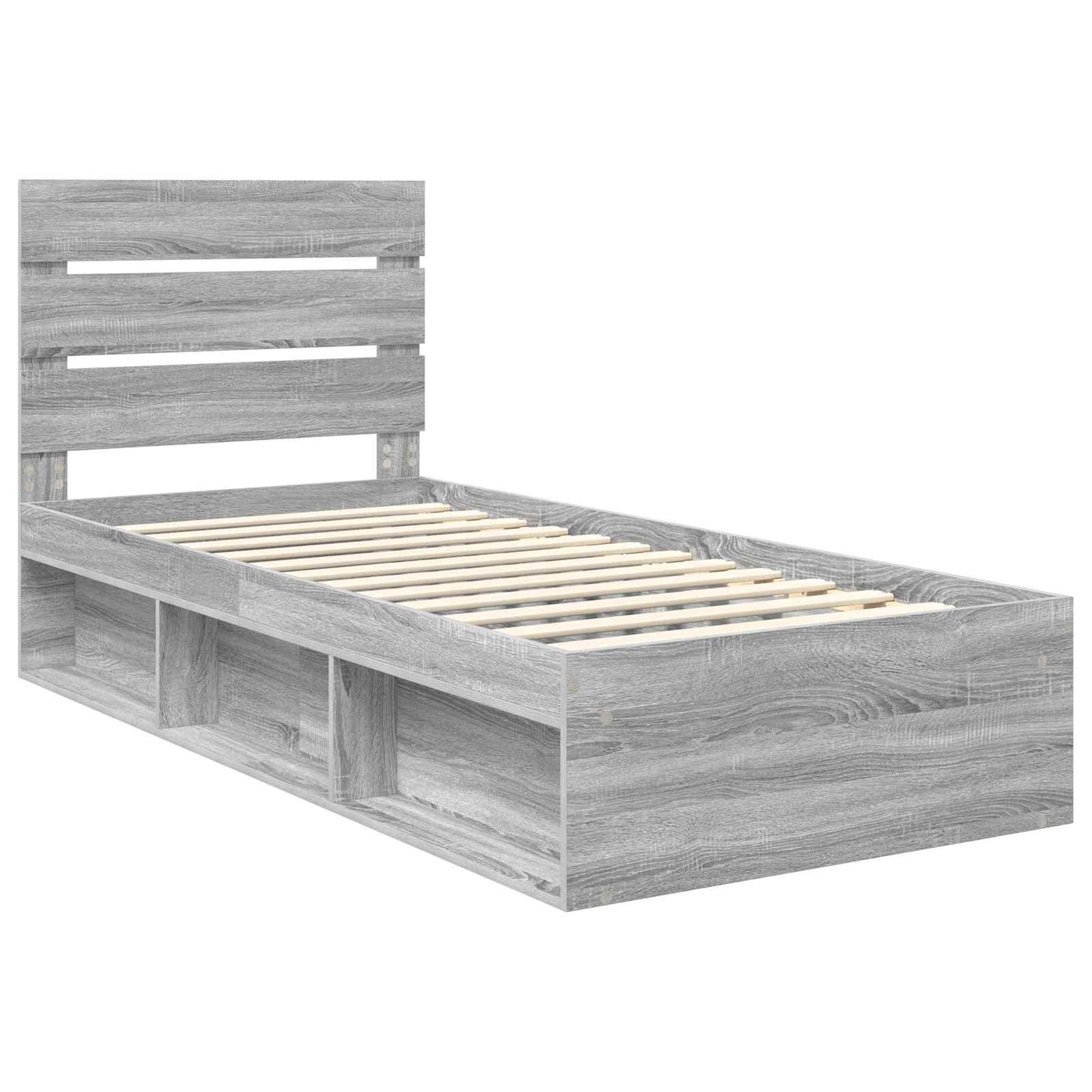 Bedframe Grijs Sonoma 100 x 200 cm Massief grenenhout is nu te koop bij PeponiXL, paradijselijk wonen!