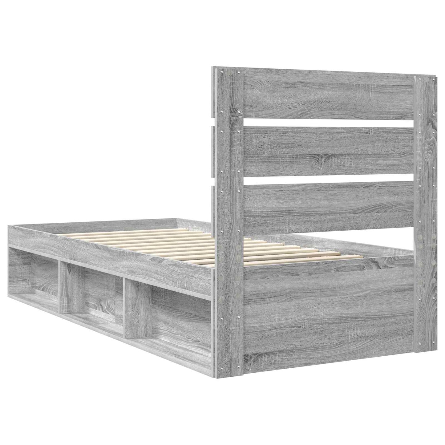 Bedframe Grijs Sonoma 100 x 200 cm Massief grenenhout is nu te koop bij PeponiXL, paradijselijk wonen!
