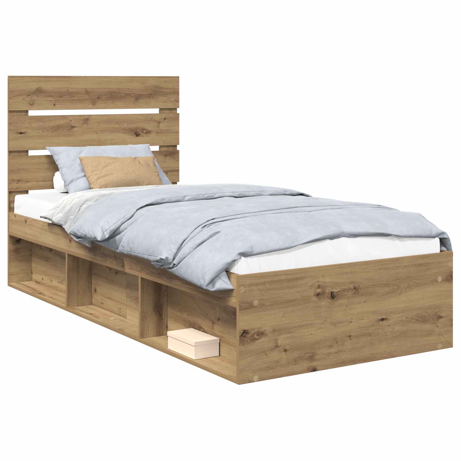 Bedframe Ambachtelijk eiken 100 x 200 cm Massief grenenhout is nu te koop bij PeponiXL, paradijselijk wonen!