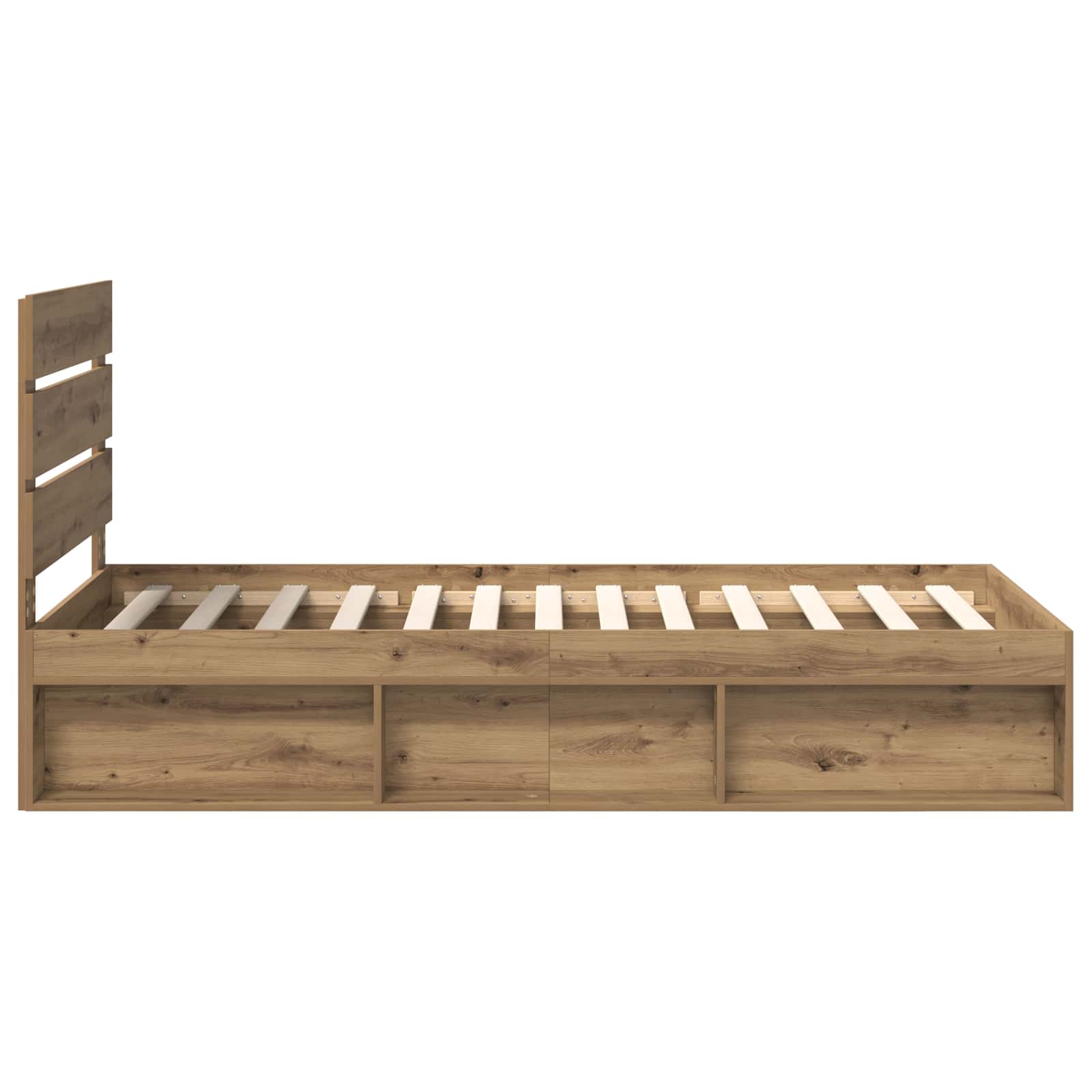 Bedframe Ambachtelijk eiken 100 x 200 cm Massief grenenhout is nu te koop bij PeponiXL, paradijselijk wonen!