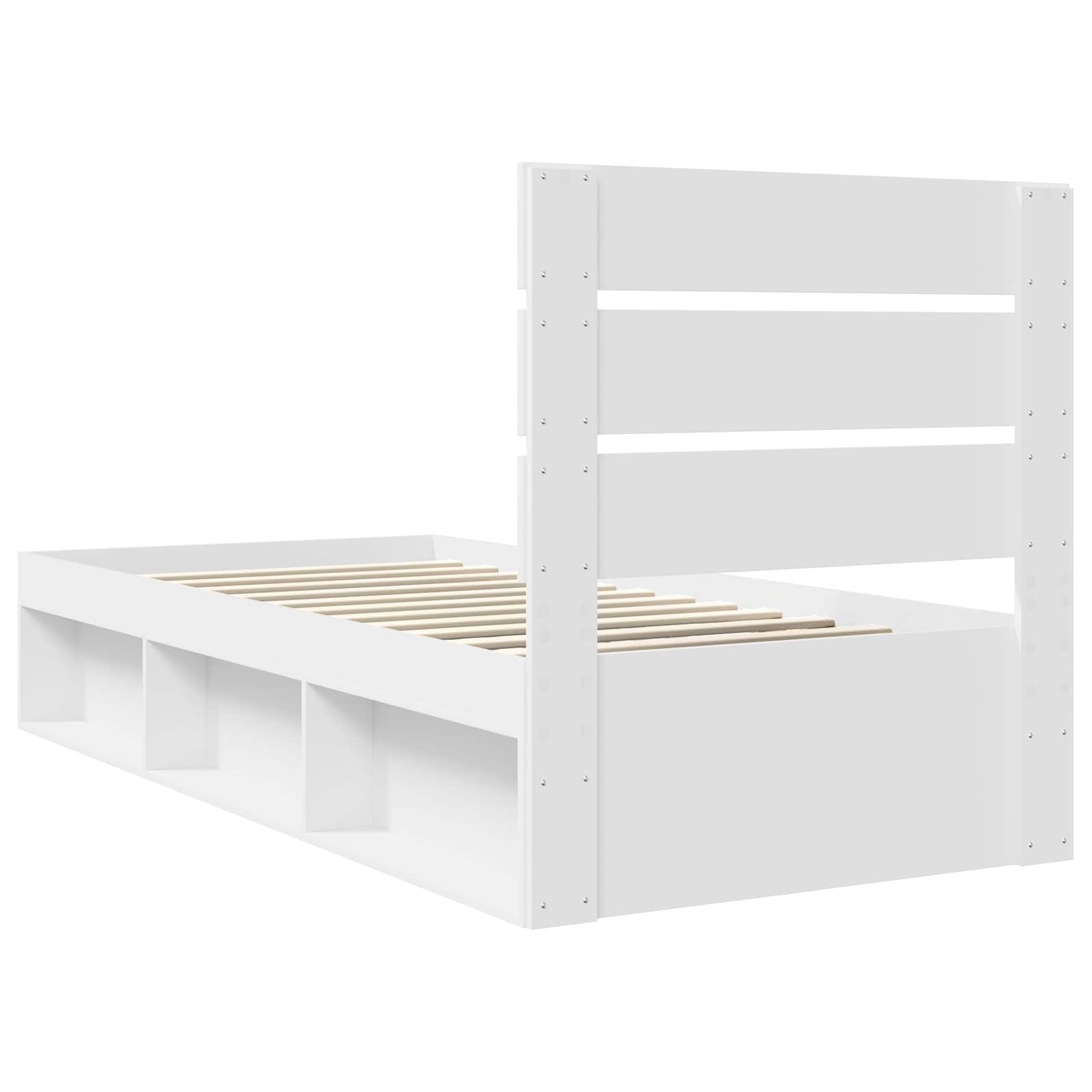 Bedframe met hoofdeinde Wit 90 x 200 cm Massief grenenhout is nu te koop bij PeponiXL, paradijselijk wonen!