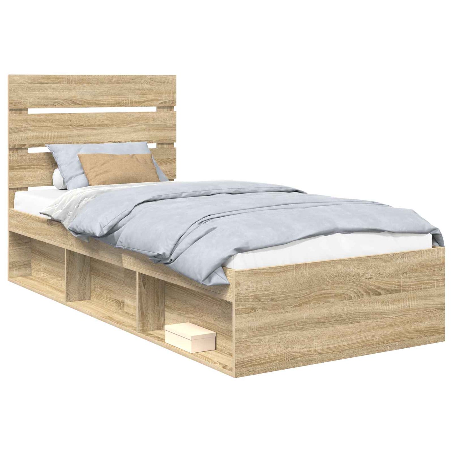 Bedframe Sonoma Eiken 90 x 200 cm Massief grenenhout is nu te koop bij PeponiXL, paradijselijk wonen!